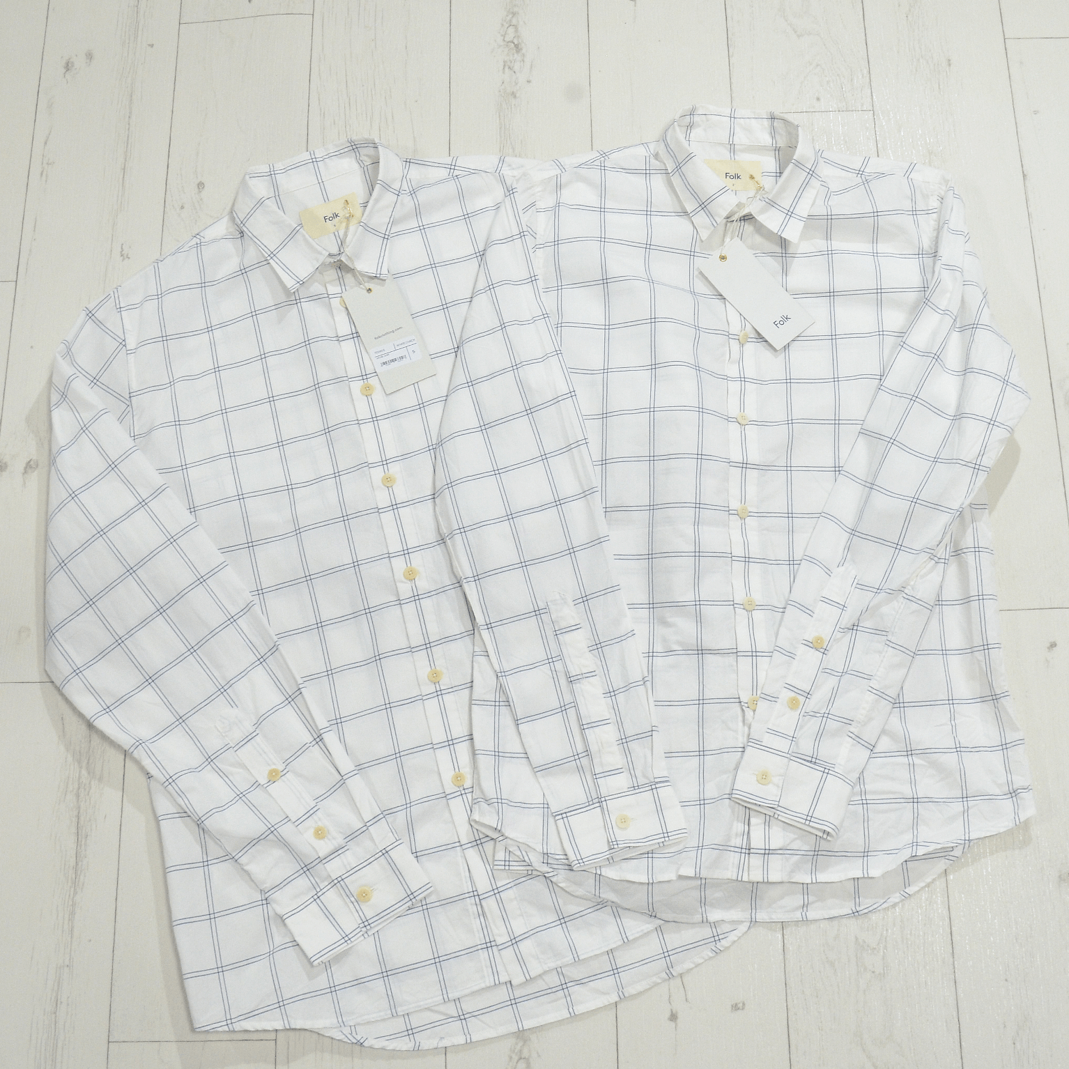 Folk Folk Casual Shirt size 2 and 5 White Check 100% Cotton Basic Size US XL / EU 56 / 4 - 2 Thumbnail