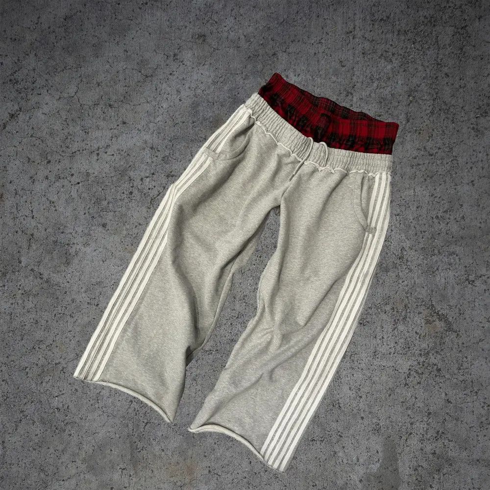 Japanese Brand Grey Double Waist Boxer Baggy Sweatpants Size US 33 - 3 Thumbnail