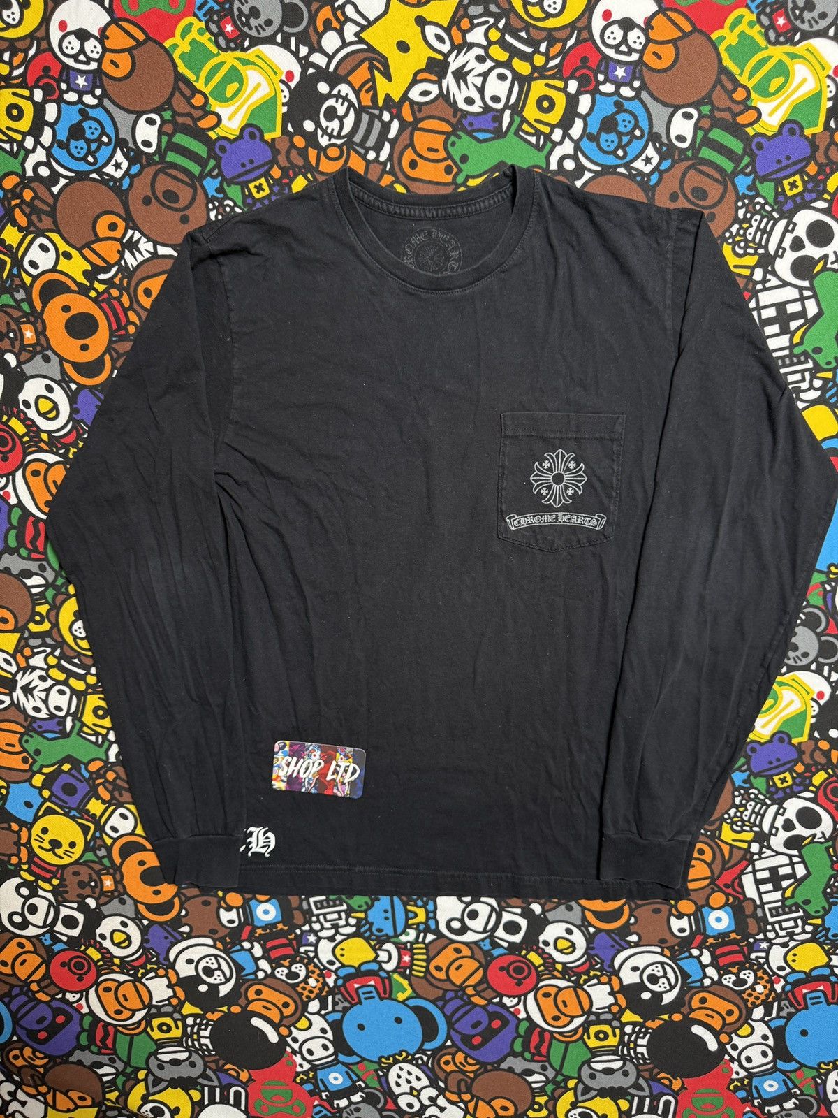 Chrome Hearts Chrome Hearts Black Cross Logo Long Sleeve Tee Size US M / EU 48-50 / 2 - 2 Thumbnail