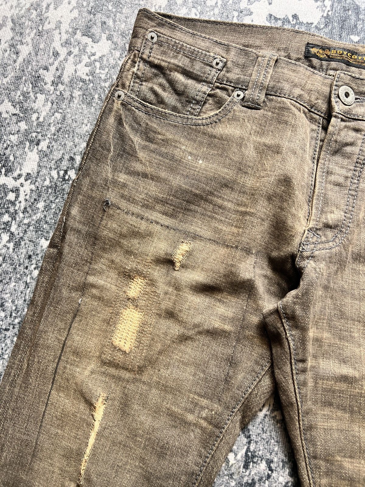 Boycott Boycott Destroyed Tappered Denim Jeans Size US 34 / EU 50 - 6 Thumbnail