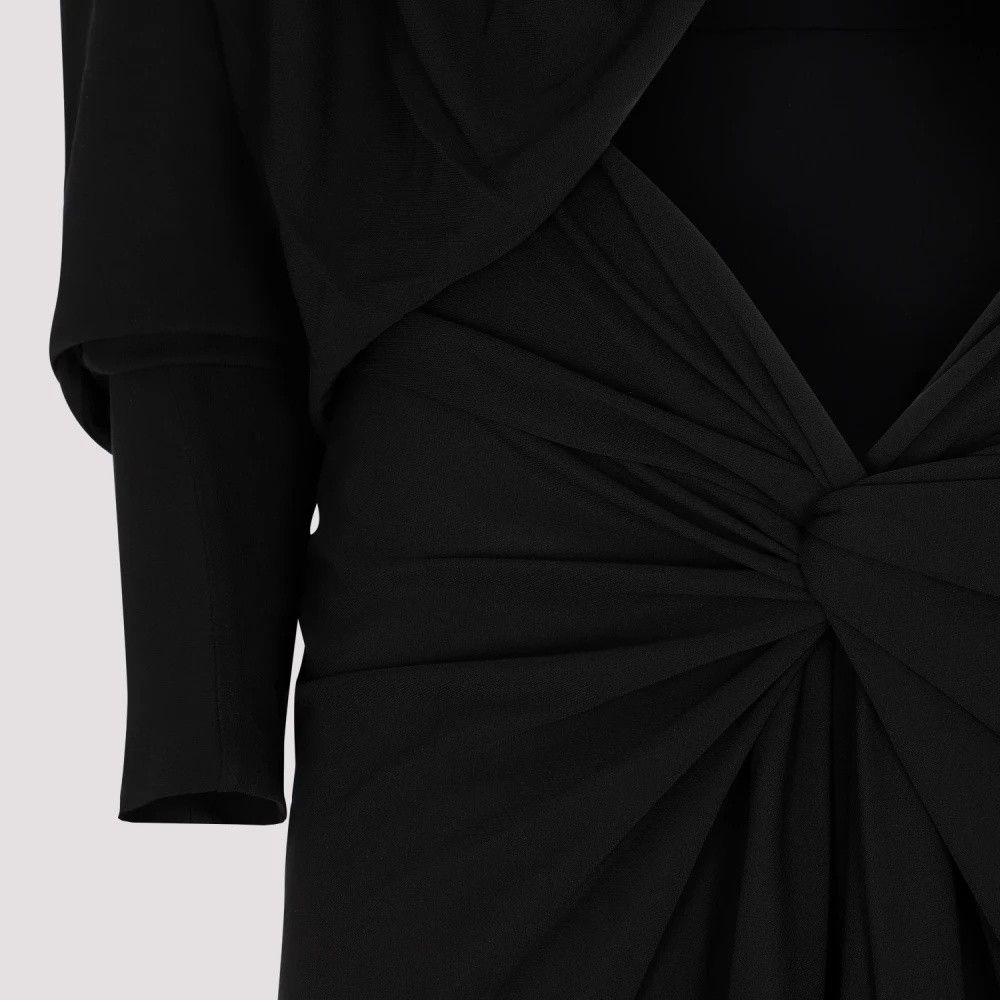 Saint Laurent Paris o1bcso1str1125 Cut Out Dress In Crepe Jersey in Black Size XS / US 0-2 / IT 36-38 - 3 Thumbnail