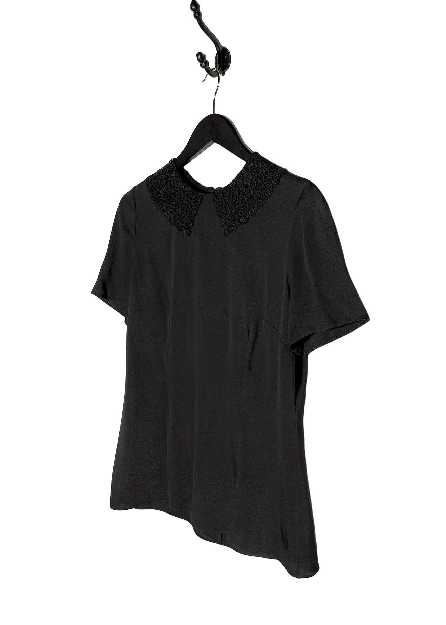 Dolce & Gabbana Dolce & Gabbana Black Lace Collar Accent Blouse Size M / US 6-8 / IT 42-44 - 2 Thumbnail