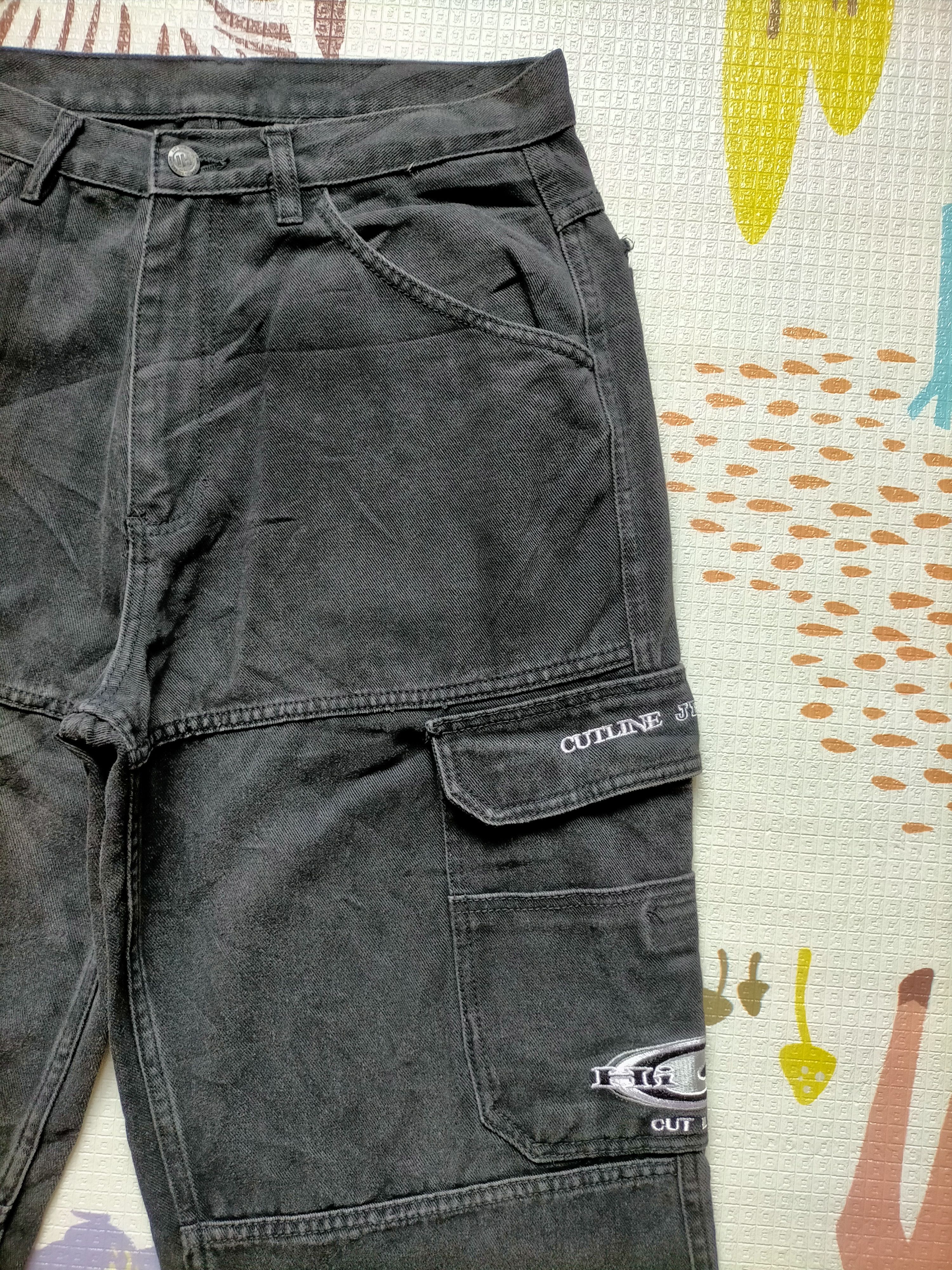 JNCO CUT LINE Jeans Cargo Multipocket Baggy Skater Jeans Size US 32 / EU 48 - 7 Thumbnail