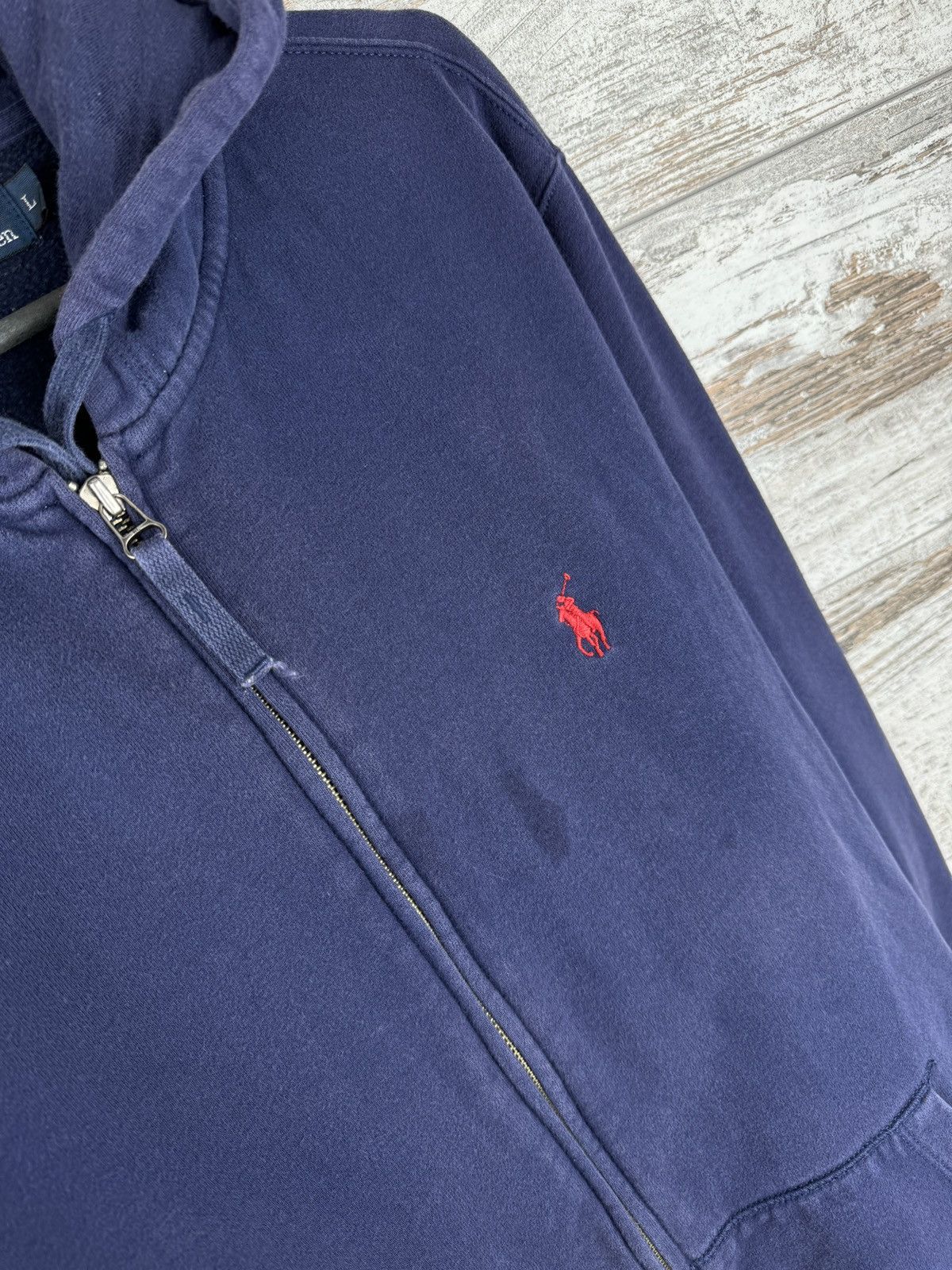 Polo Ralph Lauren × Vintage Mens Vintage Polo Ralph Lauren distressed zip hoodie y2k OG Size US L / EU 52-54 / 3 - 7 Thumbnail