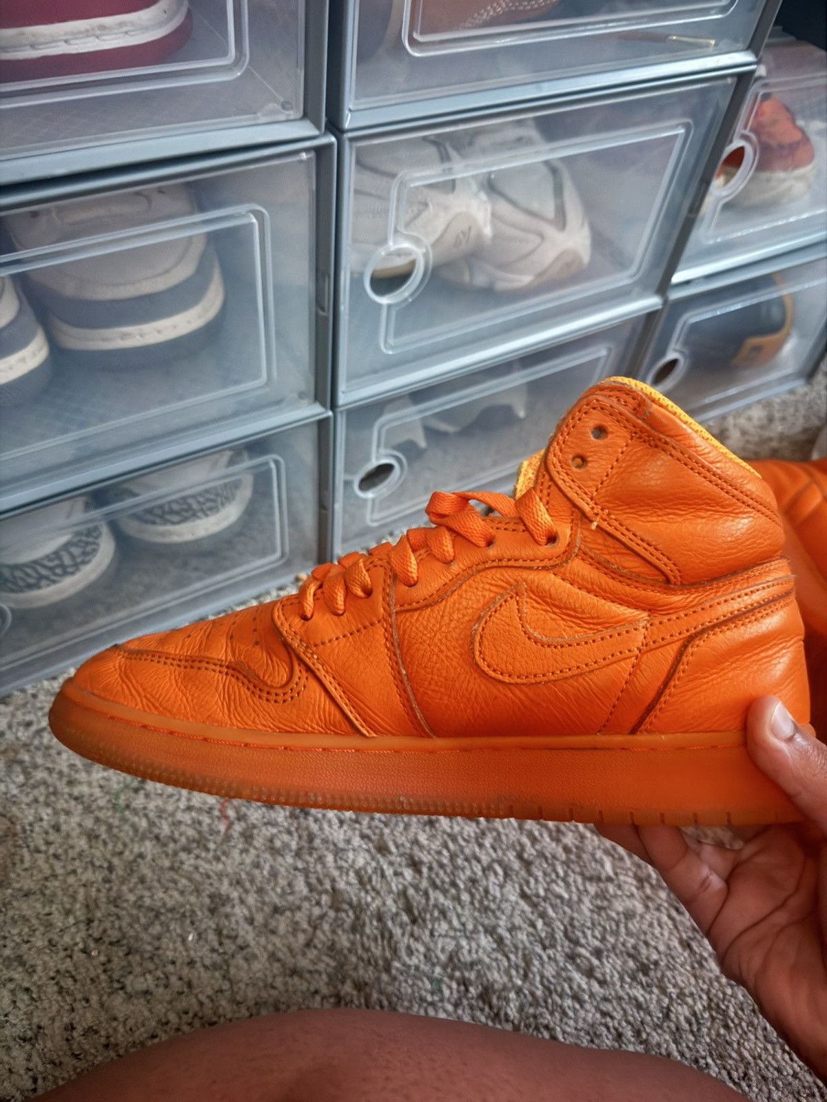 Gatorade × Jordan Brand Retro High Jordan Air 1 - “orange Peel” Gatorade Collab Size US 7 / EU 40 - 4 Thumbnail
