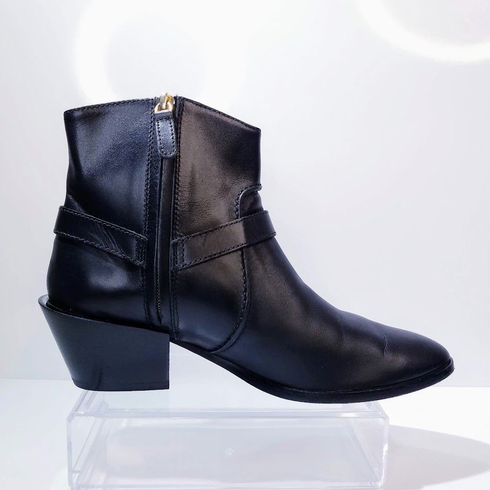 Tod's Tod's Tex leather harness heeled ankle boots size 37 black Size US 7 / IT 37 - 4 Thumbnail