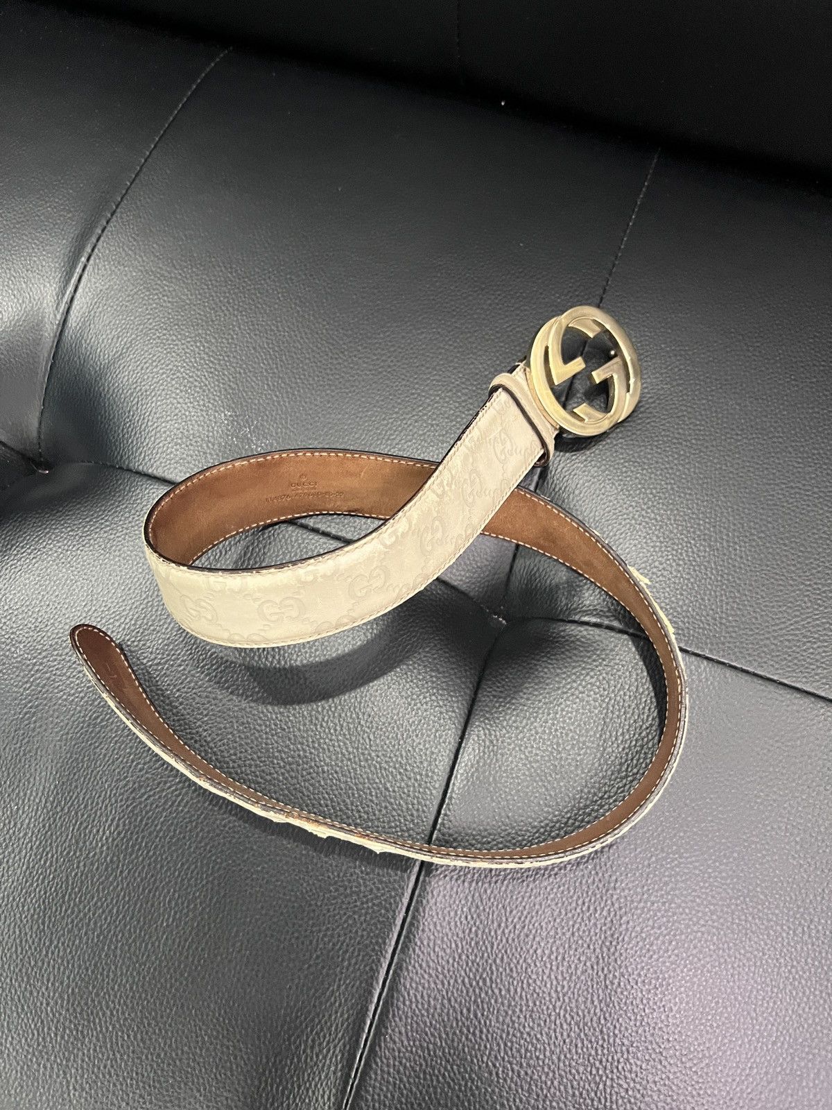 Gucci Gucci Double G Embossed Monogram Belt Size ONE SIZE - 1 Thumbnail
