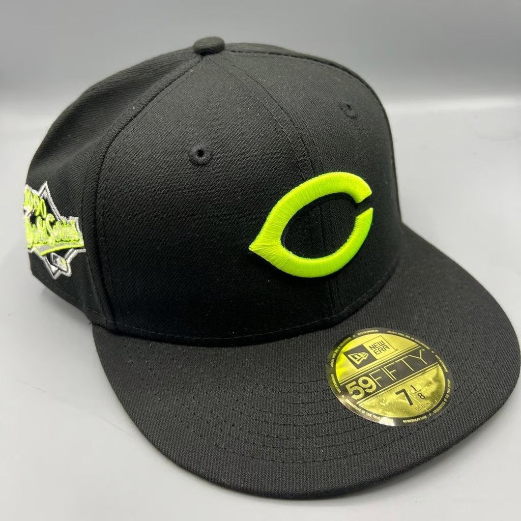 New Era Cincinnati Reds Hat Men 7 1/8 Black Summer Pop Fitted Cap Size ONE SIZE - 1 Thumbnail