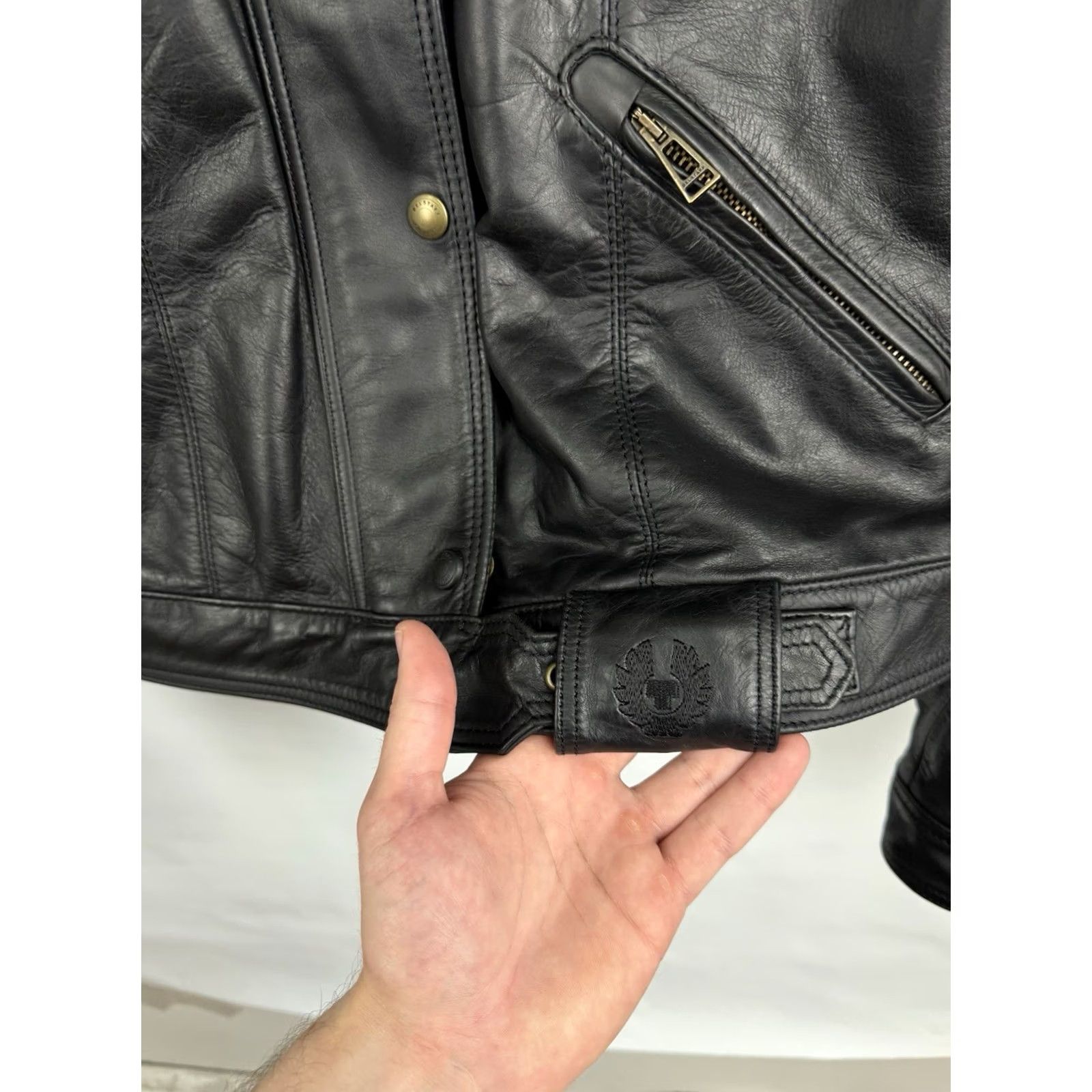 Belstaff Belstaff Leather Biker Jacket Rare 44 Mens Motorcycle Armor Shoulder Elbow Black Jacket Size US S / EU 44-46 / 1 - 6 Thumbnail