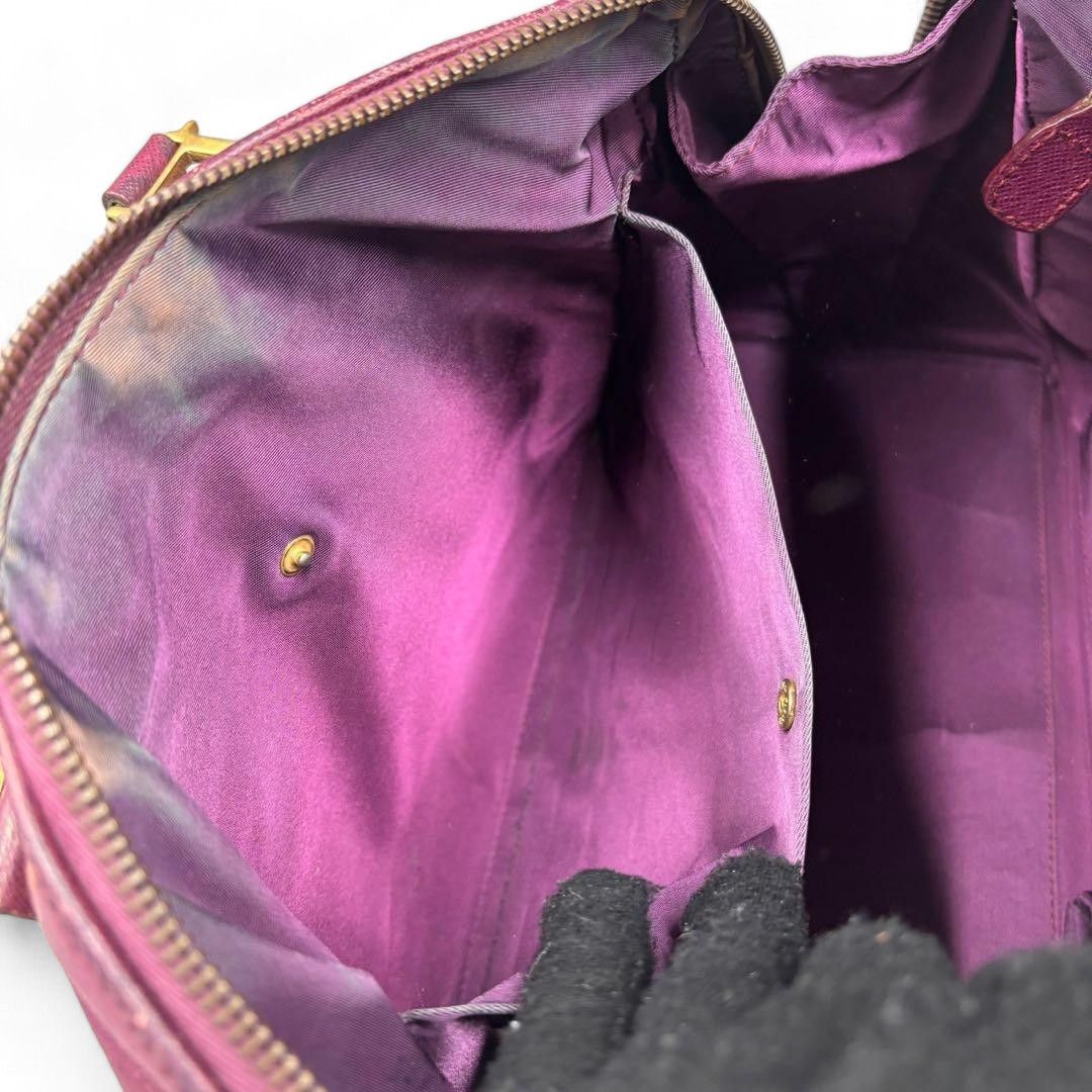 Dior Christian Dior - Cadena Dark Red Handbag Boston Leather Size ONE SIZE - 8 Thumbnail