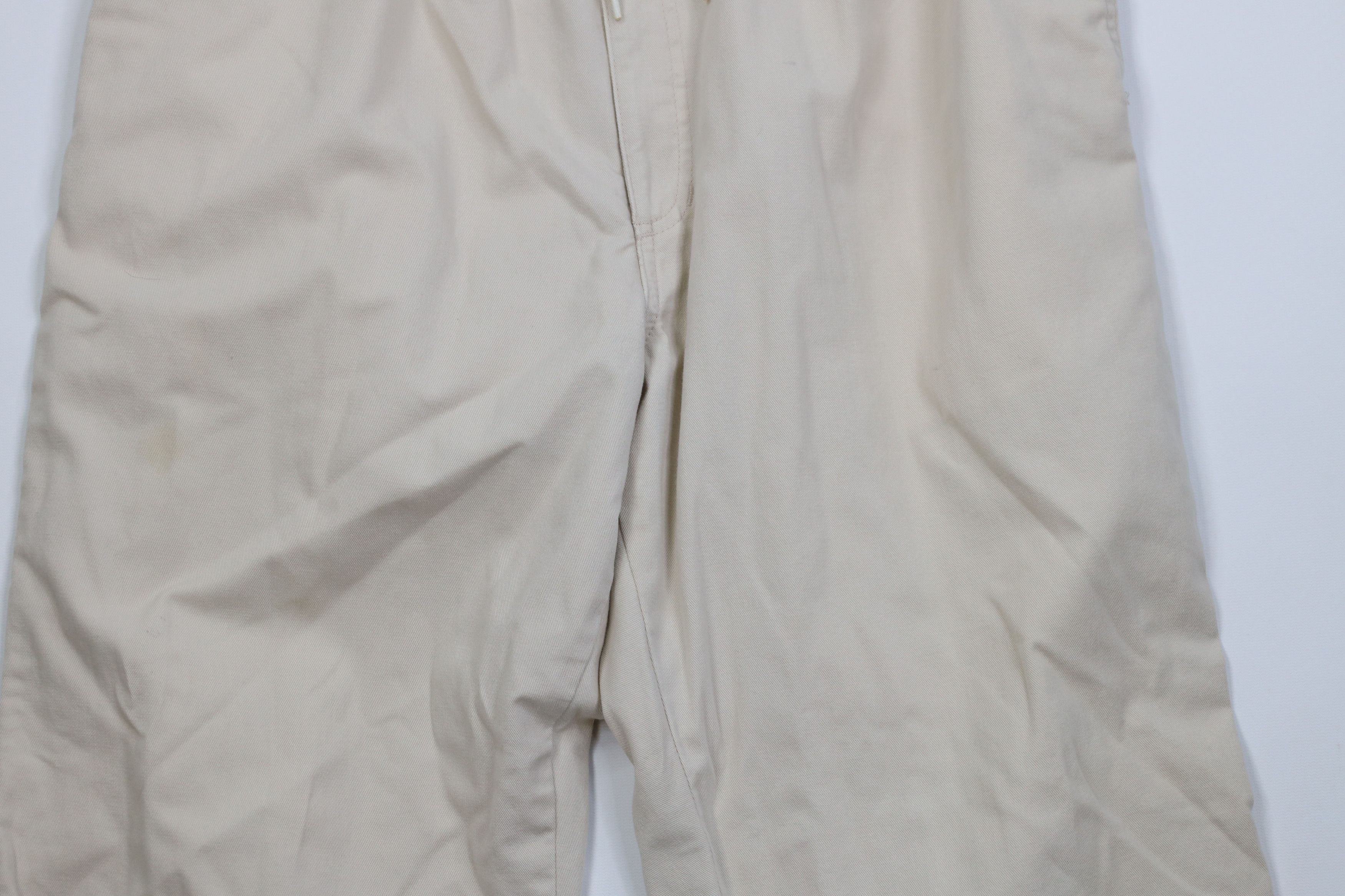 Lands' End Vintage 90s Lands End Wide Leg Twill Pants Beige Cotton USA Size US 38 / EU 54 - 3 Thumbnail