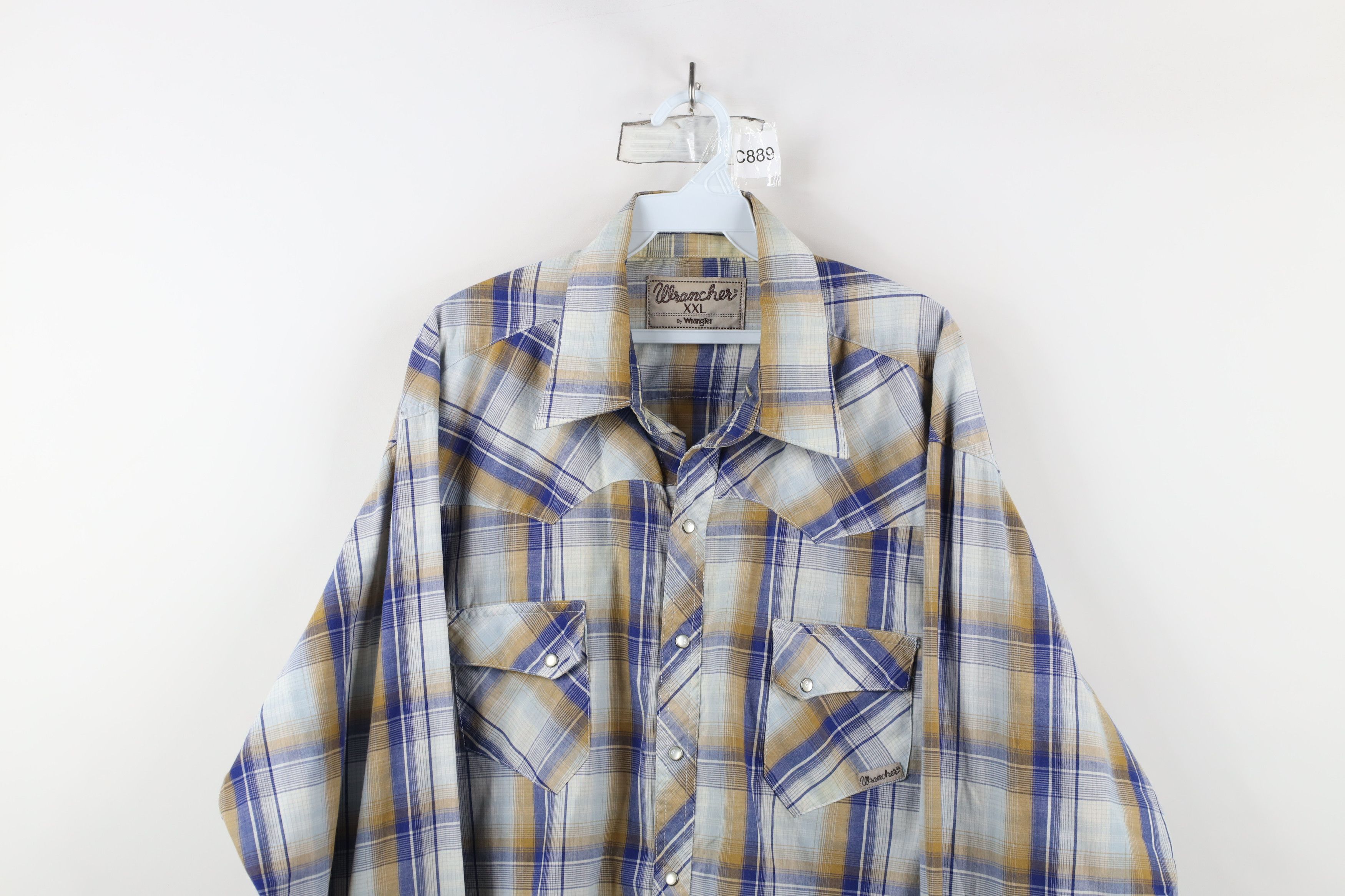 Vintage × Wrangler Vintage Wrangler Western Cowboy Snap Button Shirt Plaid Size US XXL / EU 58 / 5 - 2 Thumbnail