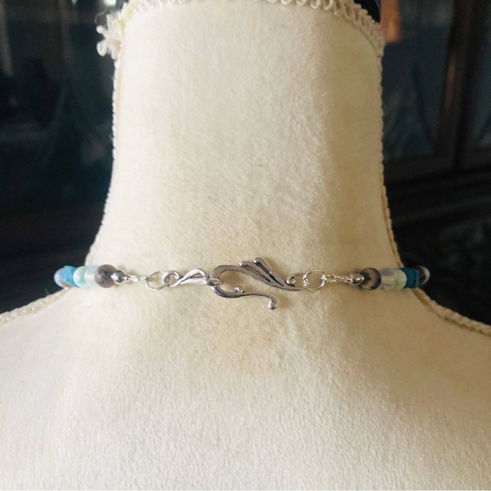 Handmade Handcrafted elegant mixed genuine stone and pearl necklace Size ONE SIZE - 5 Thumbnail