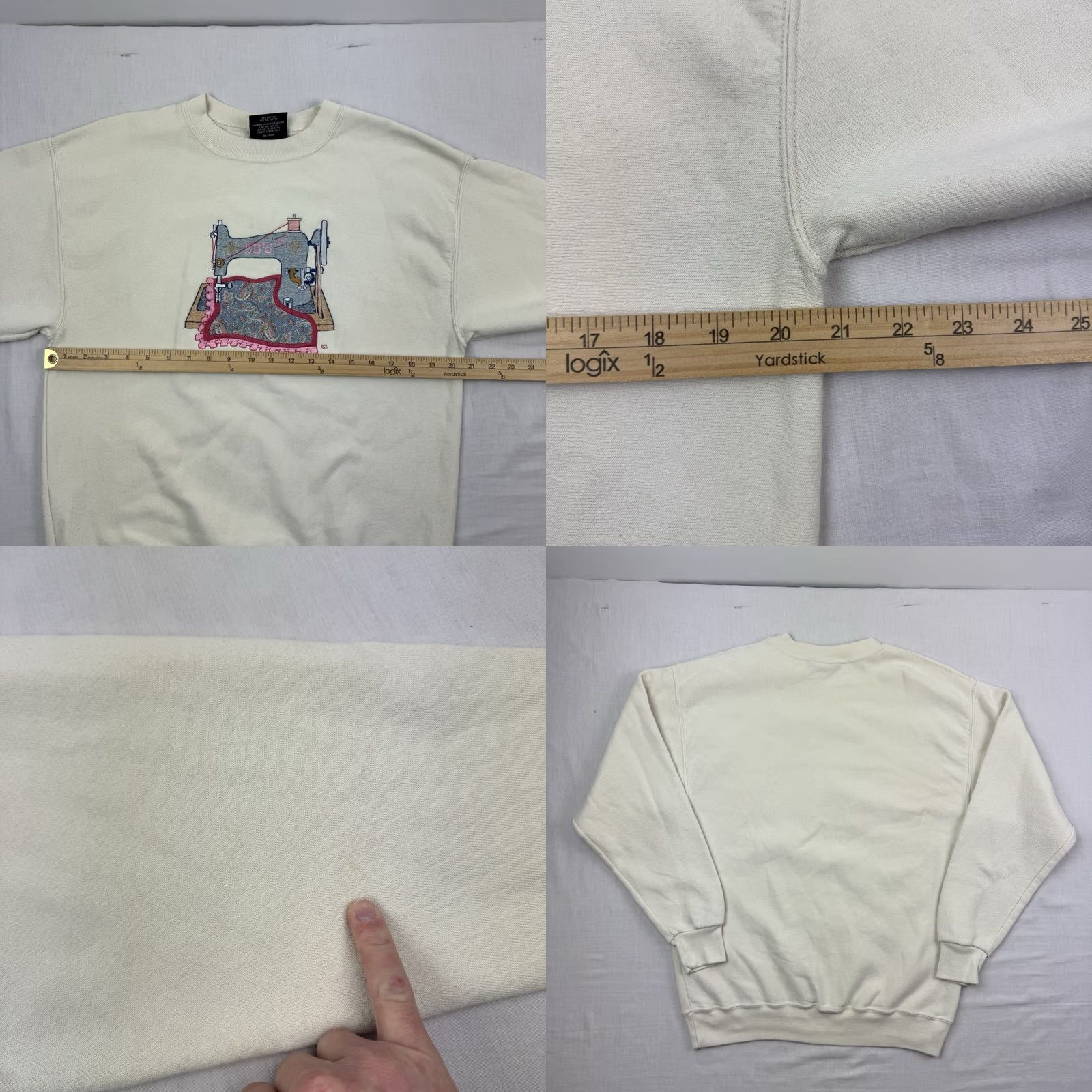 Vintage VINTAGE Bedding? No, this is Vintage Sewing Machine Sweatshirt Womens Large Grandma Cute Fun 90s Embroidery Size L / US 10 / IT 46 - 9 Thumbnail