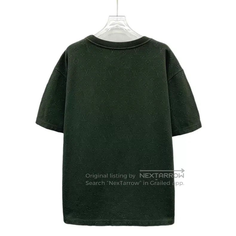 Louis Vuitton Louis Vuitton Dark green logo full-print cotton crew neck Size US XXL / EU 58 / 5 - 2 Thumbnail