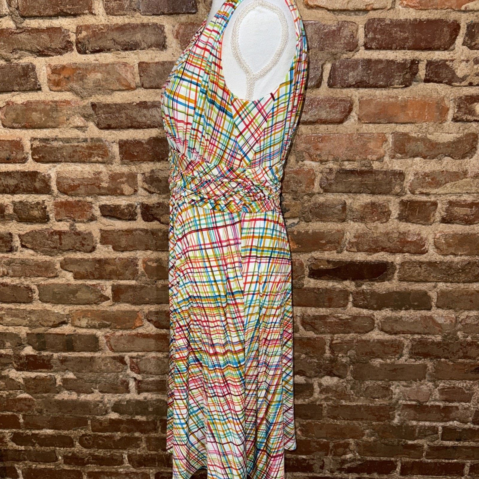 Other Vintage Suzi Chin Maggie Boutique Midi Sz 8 Rainbow Plaid Size M / US 6-8 / IT 42-44 - 4 Thumbnail