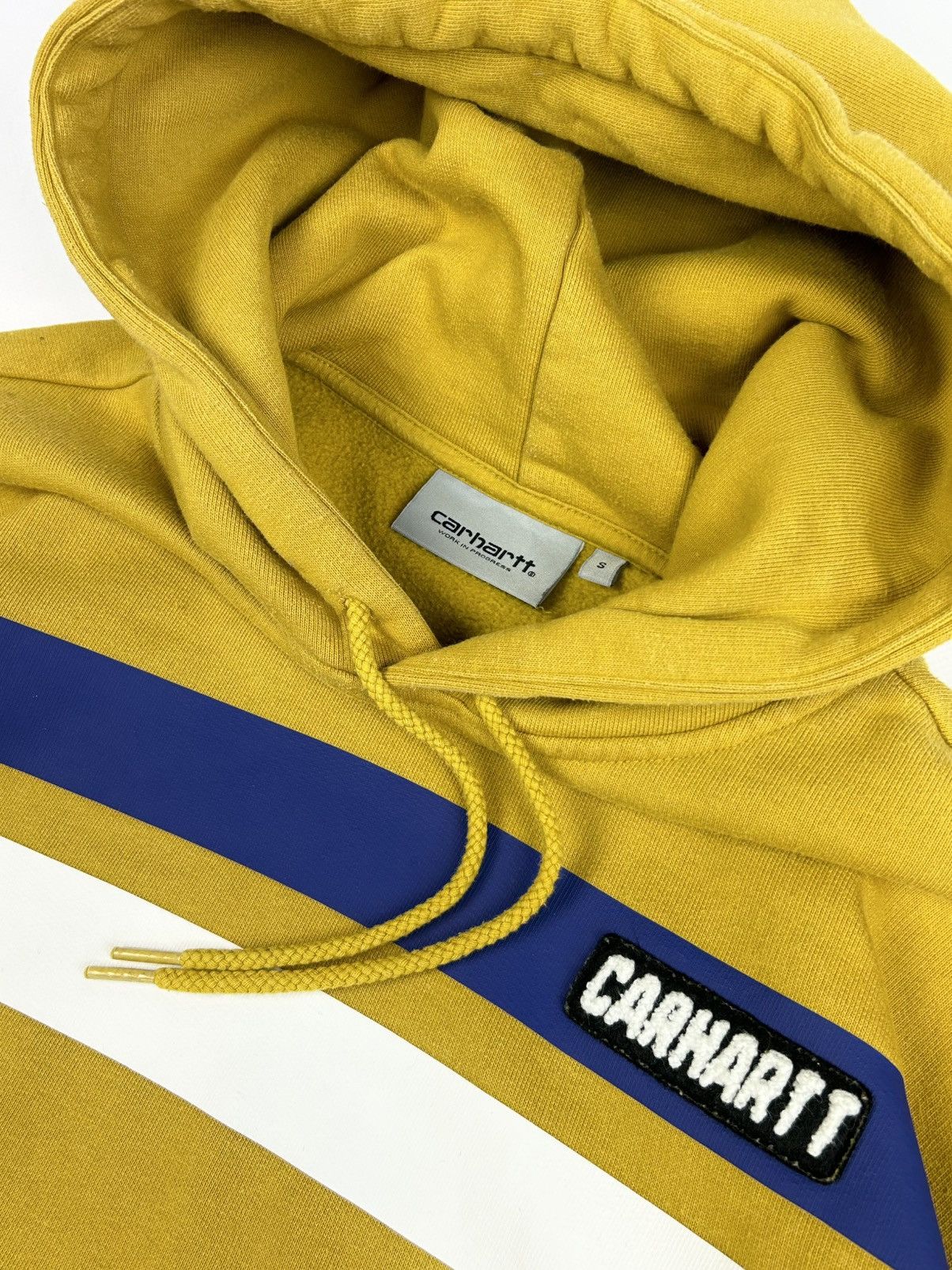 Carhartt × Carhartt Wip × Stussy Y2k Carhartt Wip YELLOW Hooded Borman Sweatshirt Size US S / EU 44-46 / 1 - 7 Thumbnail