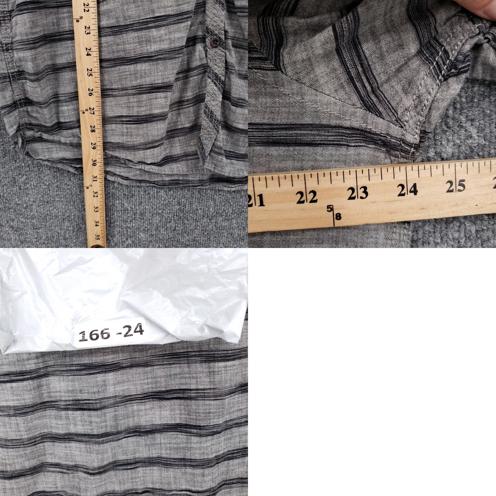 Vintage INC International Concepts Shirt Mens XL Gray Button Striped Short Sleeves Size US XL / EU 56 / 4 - 8 Thumbnail