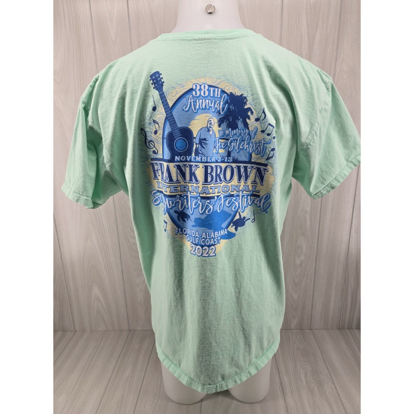 Vintage VINTAGE Flora-Bama T-Shirt 38th Songwriters Festival Adult XL Green Short Sleeve Crew Neck Men Size US XL / EU 56 / 4 - 2 Thumbnail