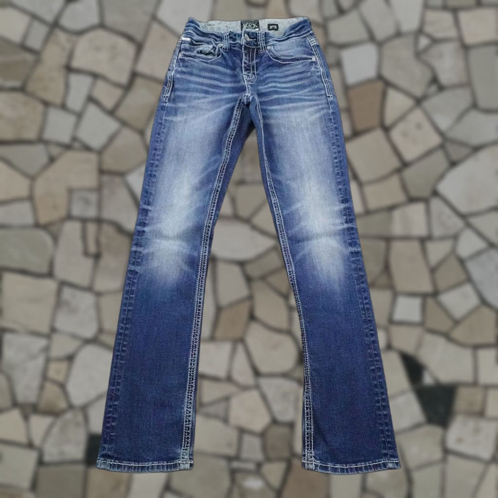 Buckle Black Buck le Black Jeans Womens 27R Blue Denim Straight Leg Slim Fit No 3 Stretch BKE Size 27" / US 4 / IT 40 - 1 Thumbnail