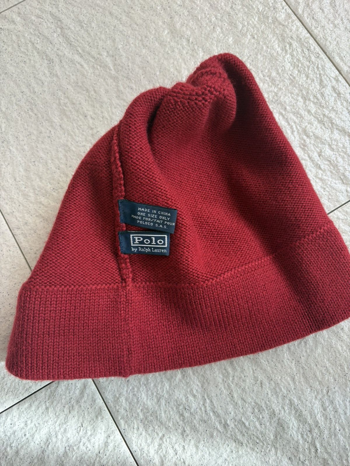 Polo Ralph Lauren Vintage 90s Polo Ralph Lauren USA Flag Beanie Red Knit Hat Size ONE SIZE - 6 Thumbnail