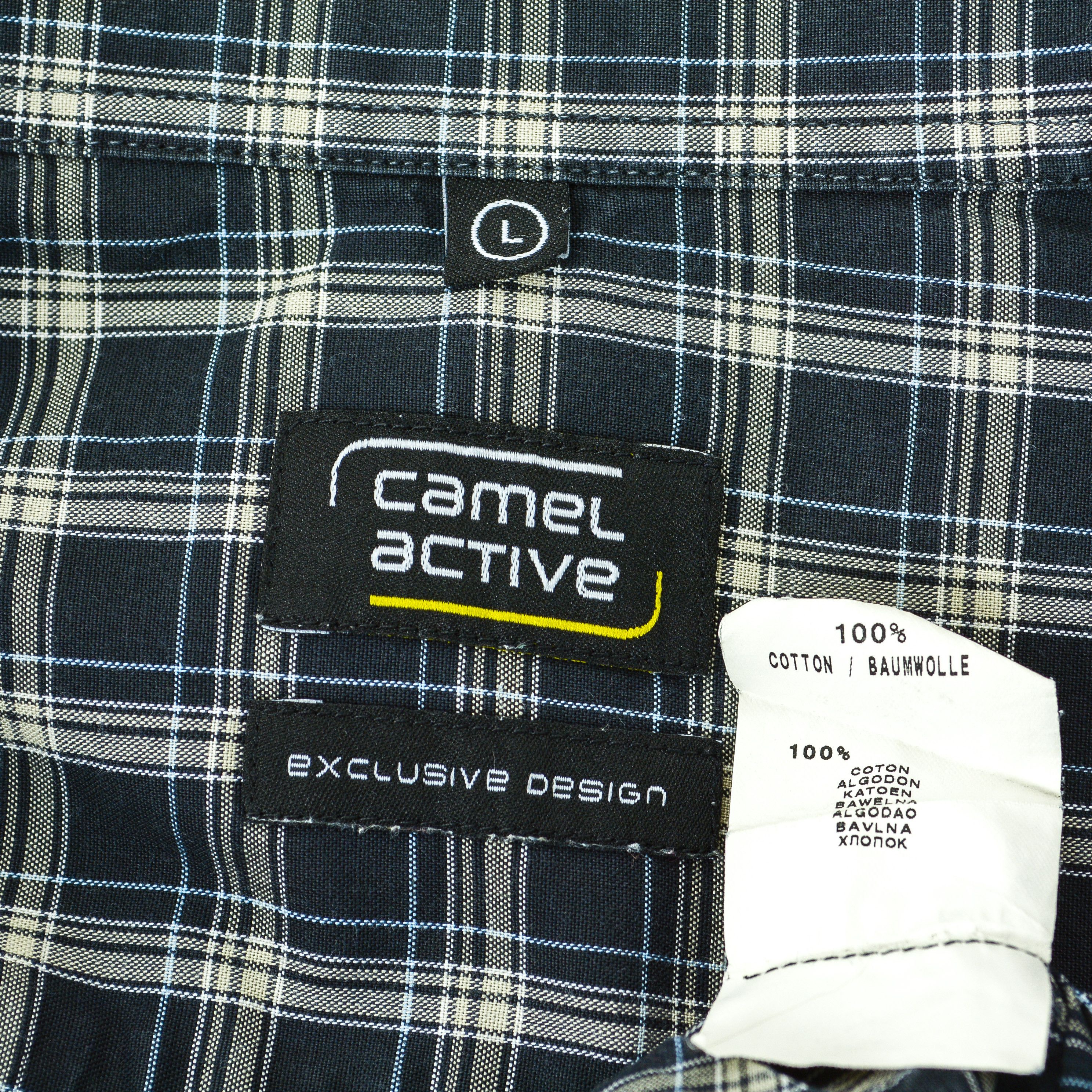 camel active Casual L Button Up Shirt Check Black Tartan Long Sleeved Top Size US L / EU 52-54 / 3 - 6 Thumbnail