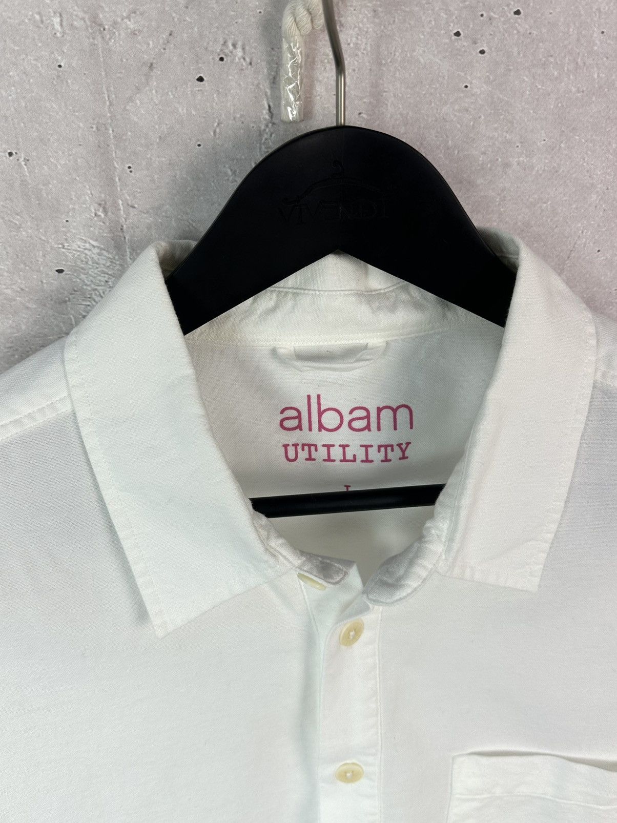 Albam Albam Utility White Cotton Button-up Short Sleeve Polo Size US L / EU 52-54 / 3 - 5 Thumbnail