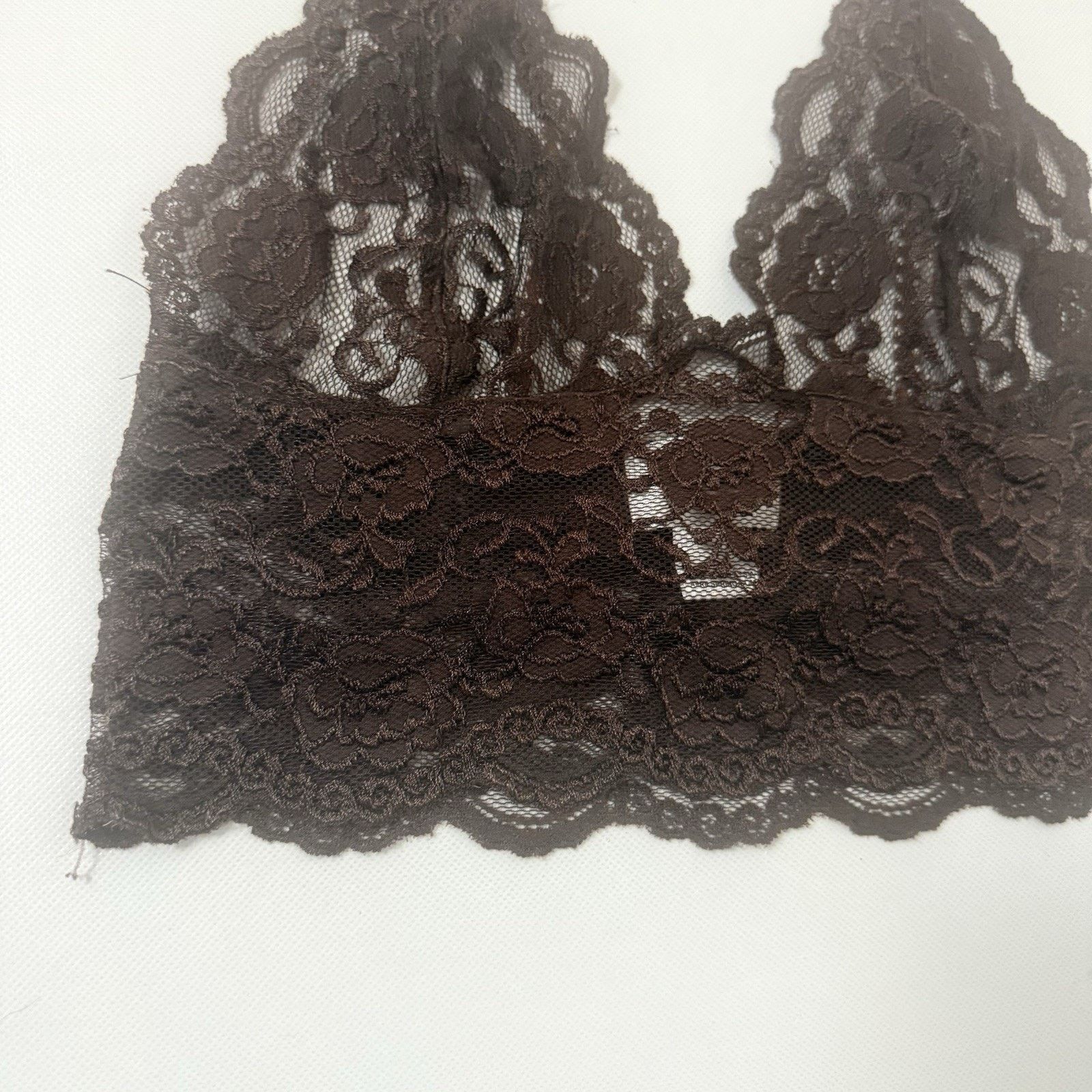 Other Foxers Cami Bralette Brown Floral embroidery Lace Camisole Size ONE SIZE - 4 Thumbnail