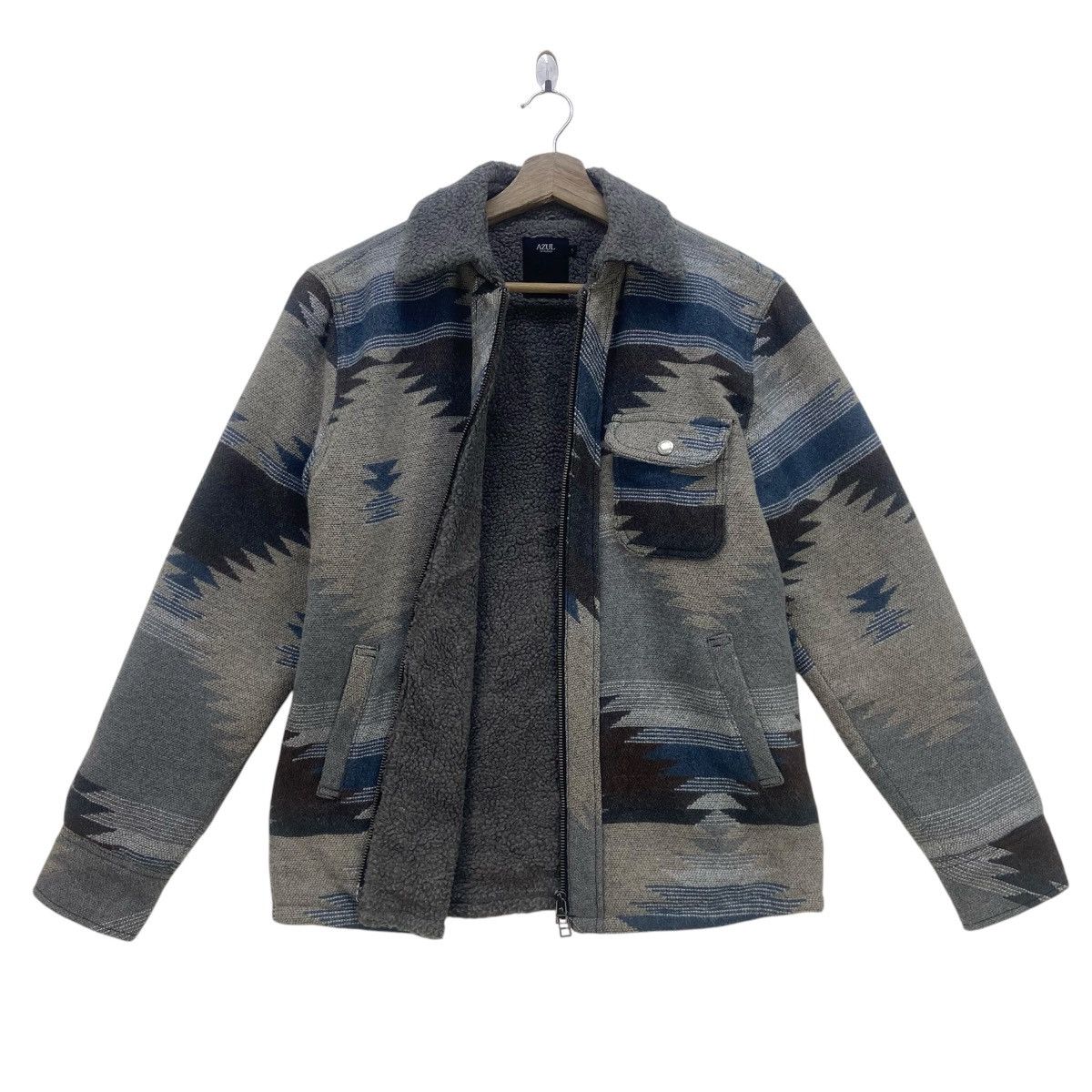 Japanese Brand Azul by Moussy Street Fashion Native Fleece Sherpa Jacket Size US S / EU 44-46 / 1 - 3 Thumbnail