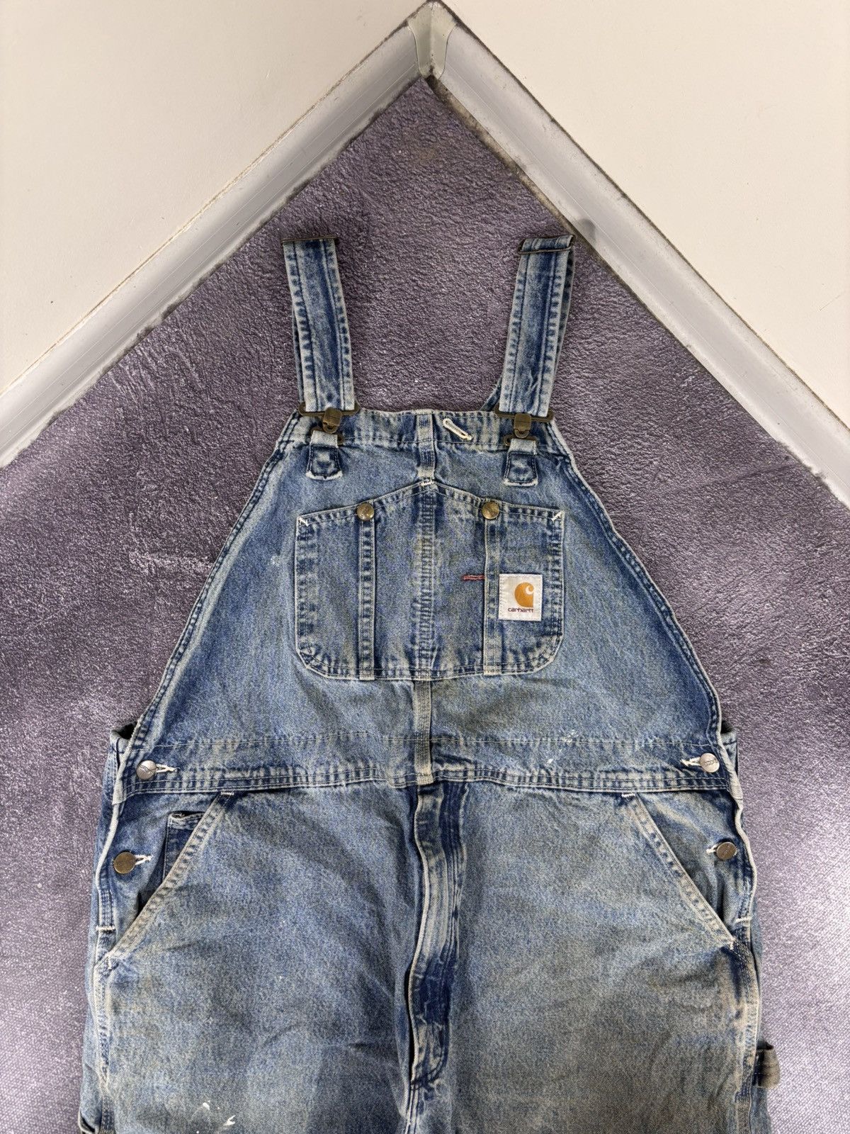 Carhartt Vintage Carhartt Bib Overalls R07 DST Blue Denim Carpenter Size US 42 / EU 58 - 9 Thumbnail