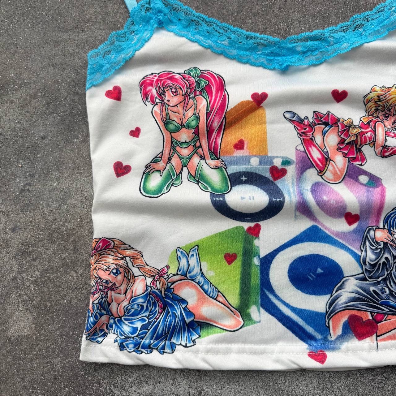 Japanese Brand × Vintage Super Sexy Y2K Anime Lace Details Crop Top Size M / US 6-8 / IT 42-44 - 6 Thumbnail