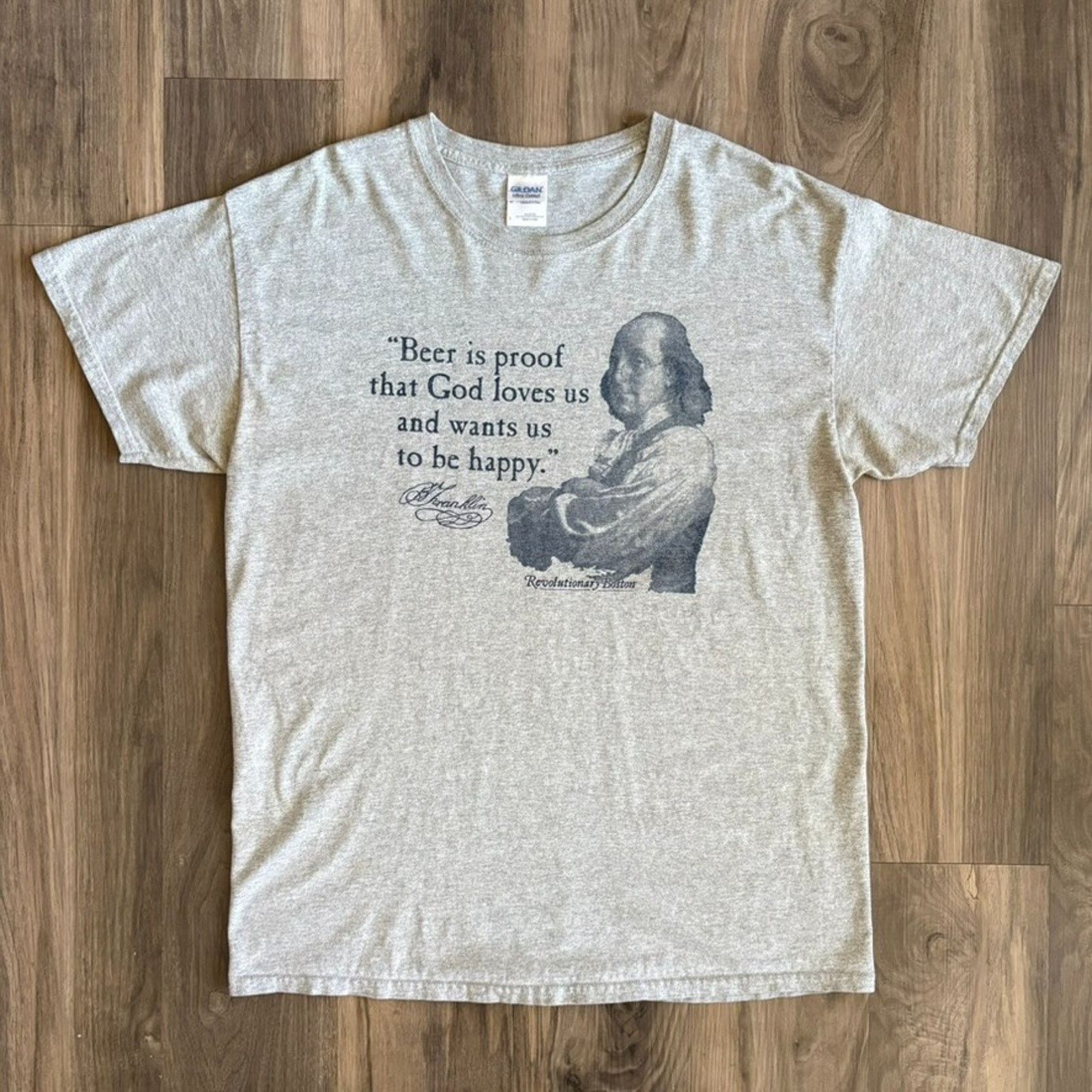 Vintage Vintage Benjamin Franklin T-Shirt Men's Size L Gray Beer Size US L / EU 52-54 / 3 - 2 Thumbnail
