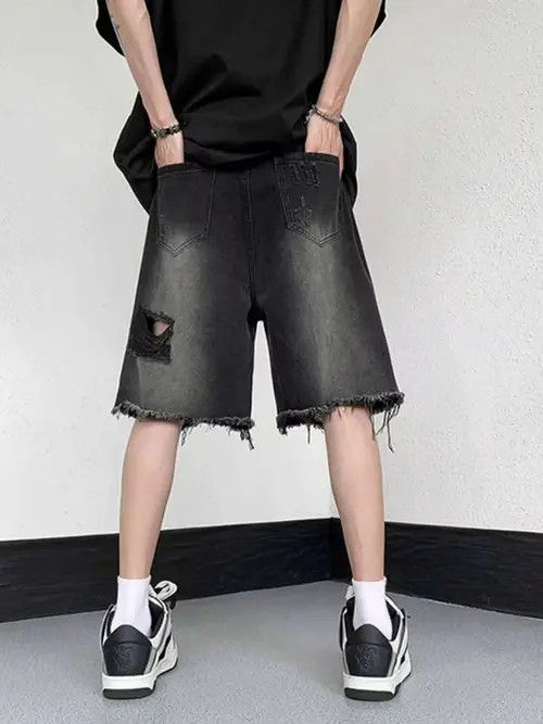 Japanese Brand Retro style loose high street ripped denim shorts Size US 28 / EU 44 - 3 Thumbnail