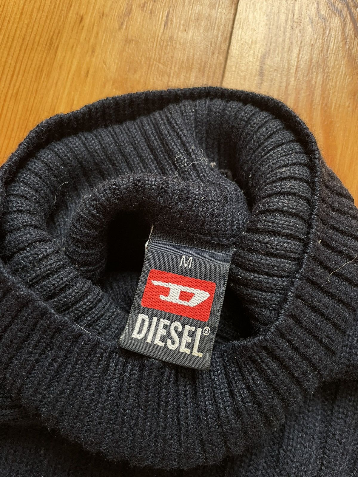 Diesel × Vintage DIESEL Logo Vintage Knit Sweater High Neck Y2K Style Size US M / EU 48-50 / 2 - 8 Thumbnail