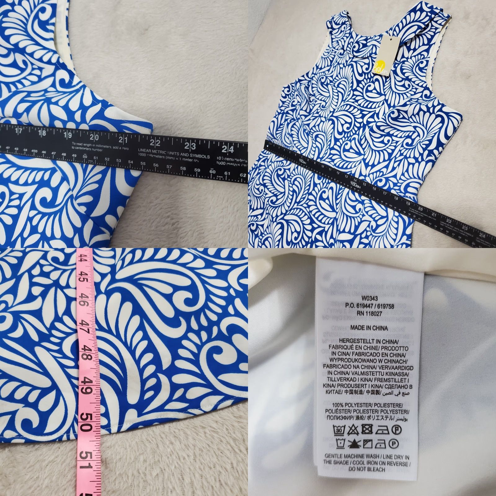 Boden Boden Dress Women 16/18R Blue White Paisley Clarissa Midi Sleeveless Lined Size XXL / US 16-18 / IT 52-54 - 9 Thumbnail
