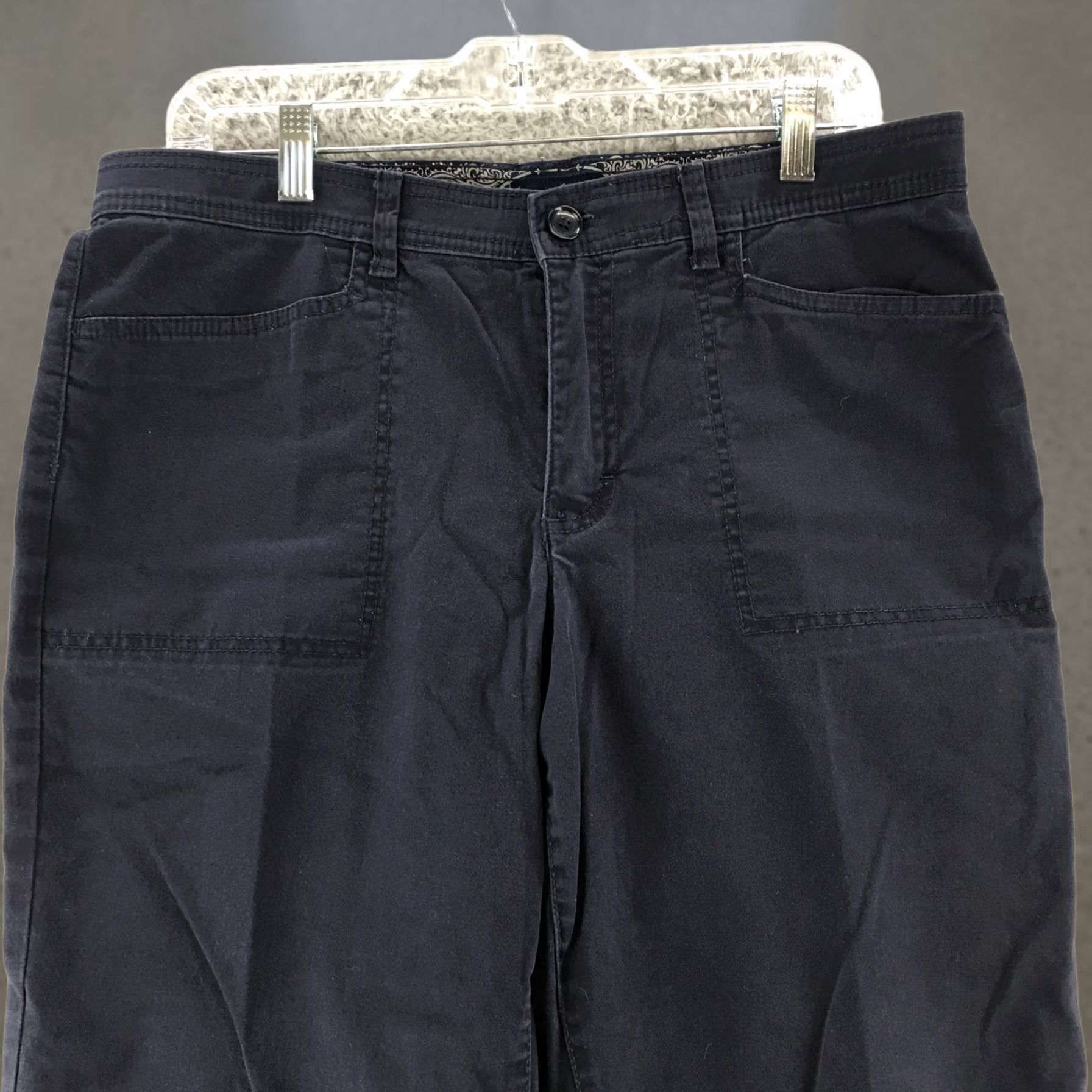 Gloria Vanderbilt Gloria Vanderbilt Chino Wide-Leg Pants Womens 12 Blue Mid Rise Zip Fly Button Size 34" / US 12 / IT 48 - 1 Thumbnail