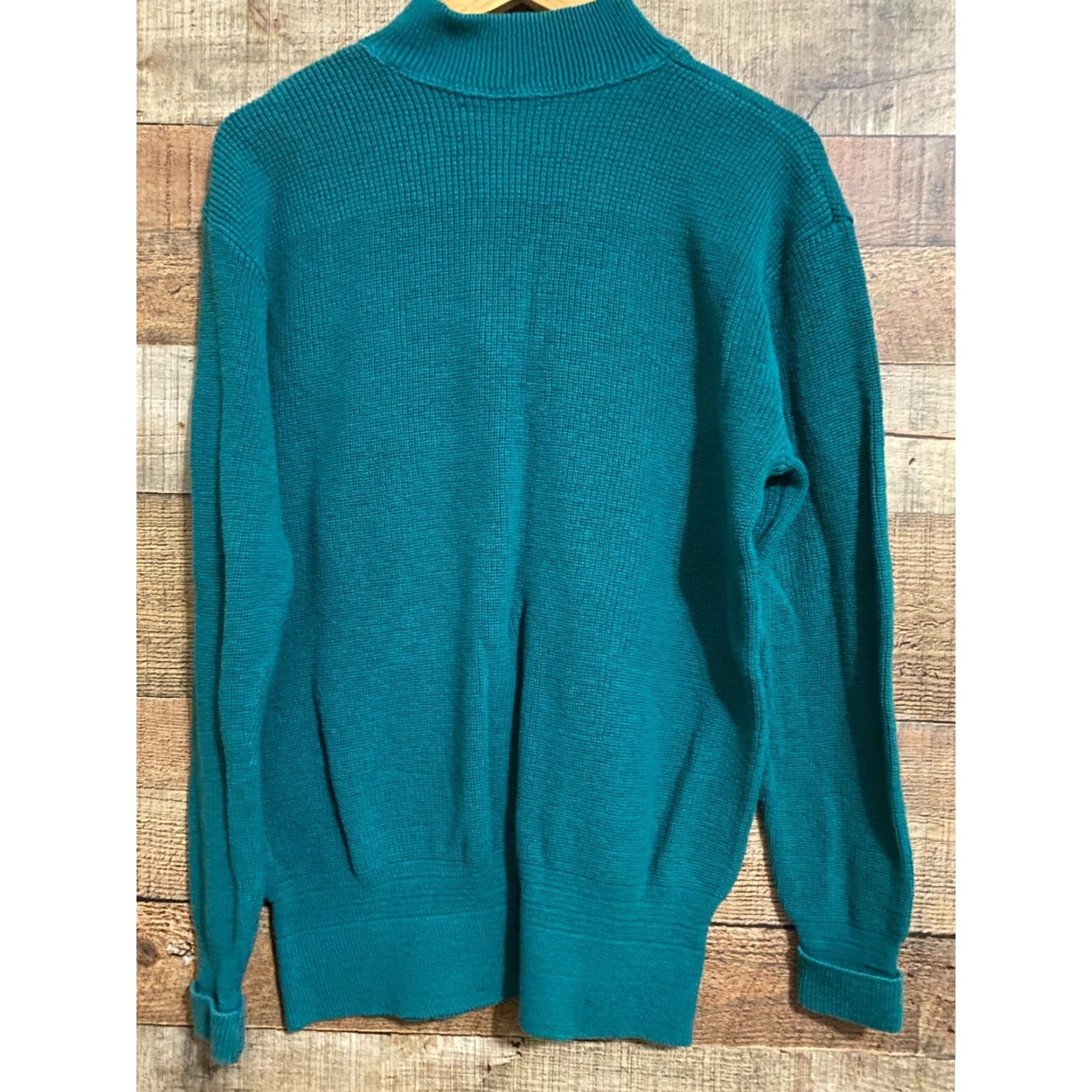 Vintage VINTAGE LL Bean Pullover Shirt Mens Long Teal Size L Mock Neck 1/4 Button Made In USA Size US L / EU 52-54 / 3 - 2 Thumbnail