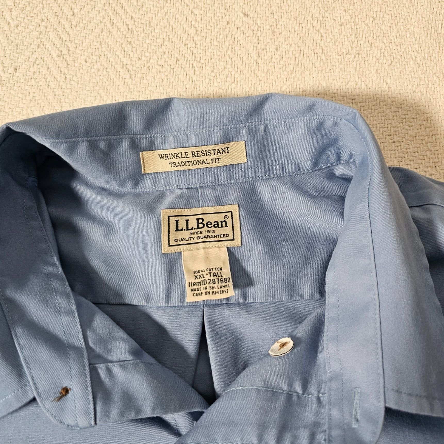 Vintage L.L. Bean Button-Up Shirt Mens 2XLT Blue Long Sleeve Collared Collar-Down Wrinkle Resistant Pocket Size US XXL / EU 58 / 5 - 3 Thumbnail