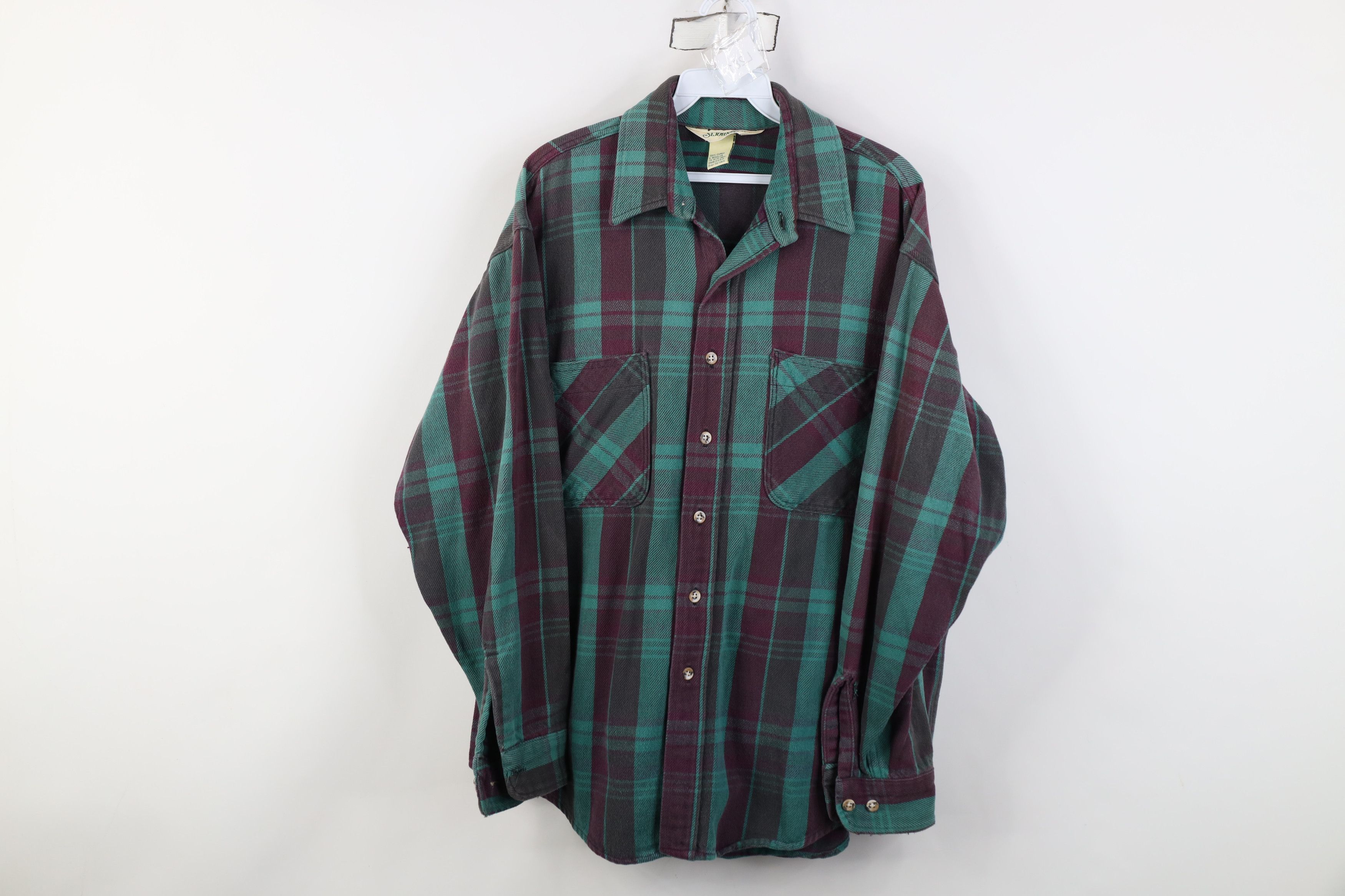 Vintage Vintage 70s Streetwear Heavy Flannel Button Shirt Plaid USA Size US L / EU 52-54 / 3 - 1 Thumbnail