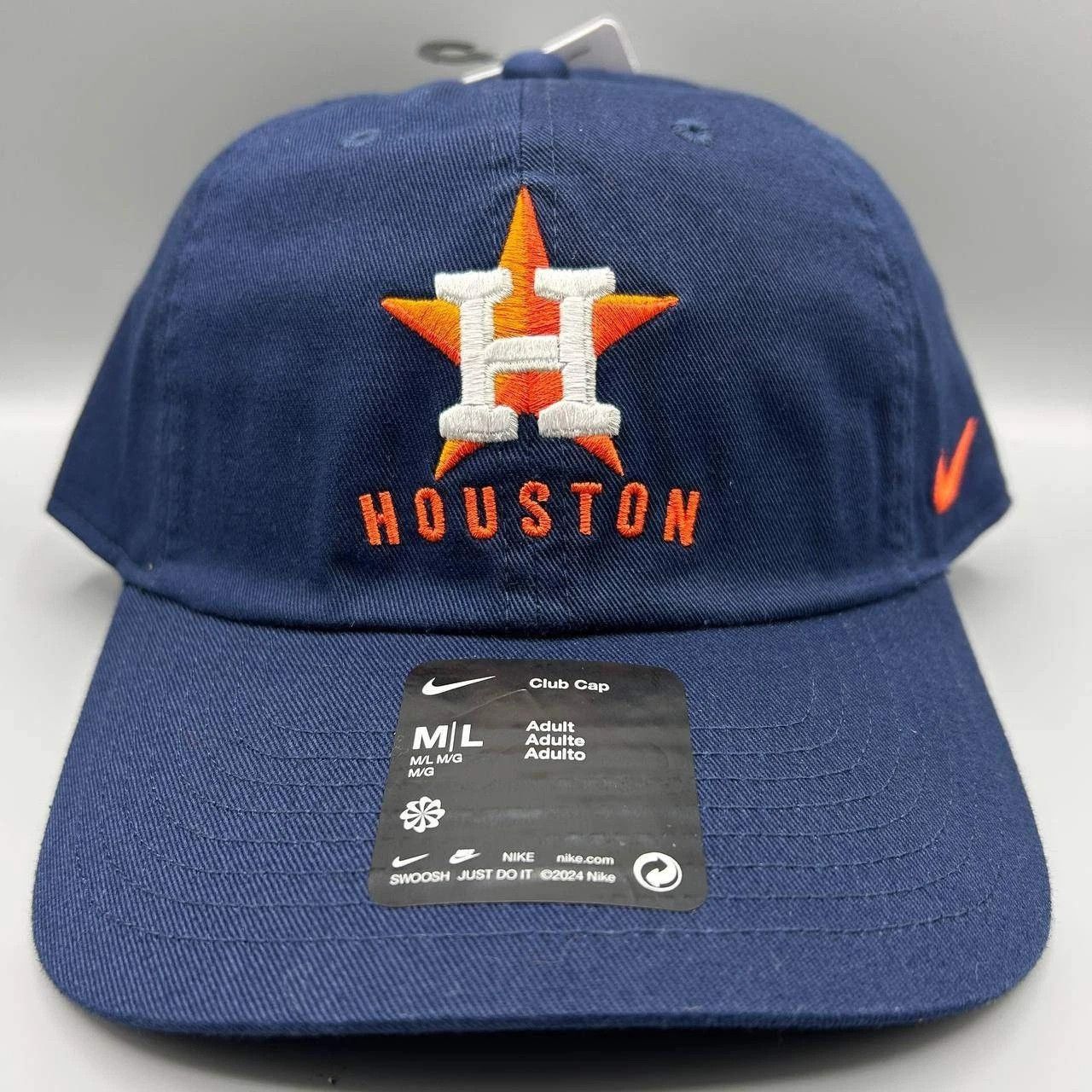 Nike Houston Astros x Nike Club Hat Men M-L Strap Back Cap Cotton Size ONE SIZE - 1 Thumbnail