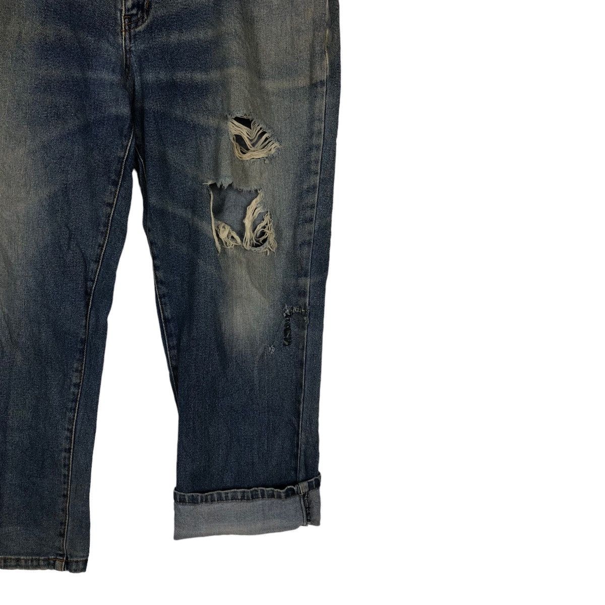 Japanese Brand RARE PUNK DESIGN DISTRESSED DENIM OSJ USA Size US 33 - 10 Thumbnail