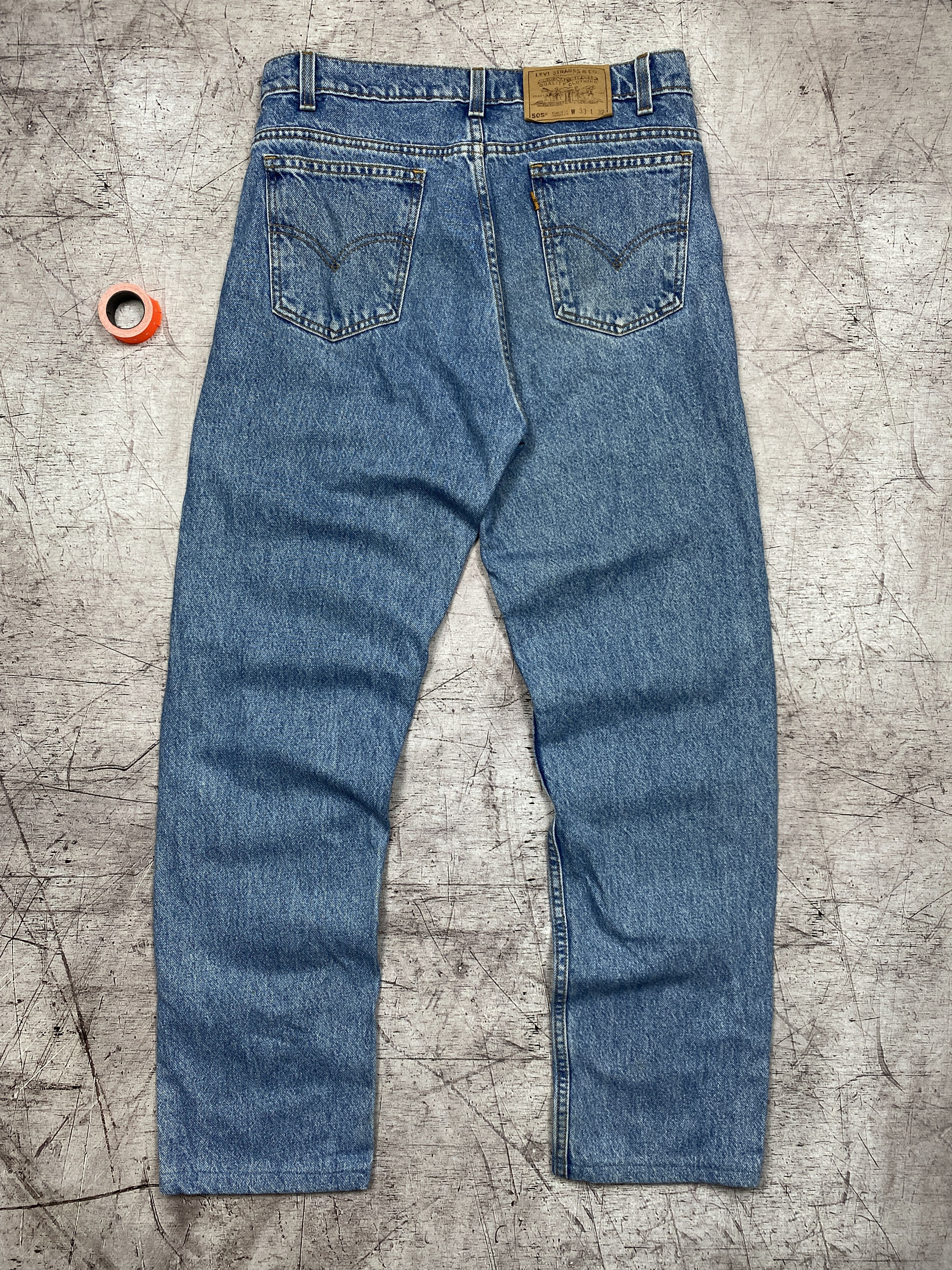 Levi's × Levi's Vintage Clothing Levis 505 Vintage Mens Orange Tab Denim Pants Jeans Size US 33 - 1 Thumbnail