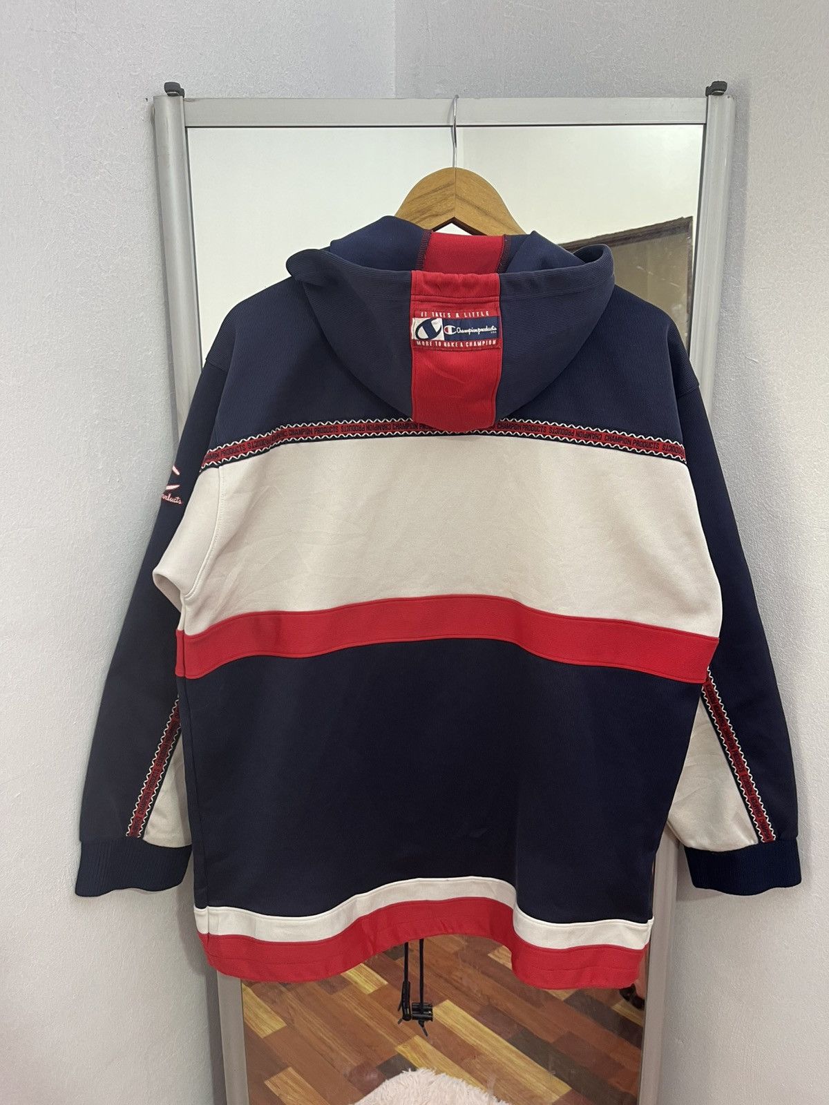 Champion Vintage Champion Tape Hoodie 90s Hip Hop Style Size US L / EU 52-54 / 3 - 10 Thumbnail