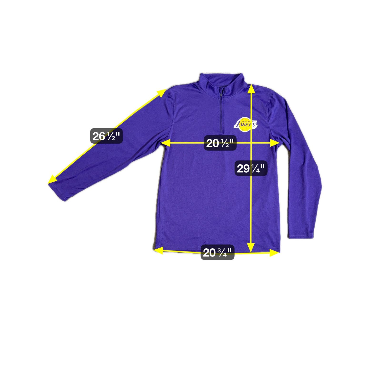 NBA LA Lakers 1/4 Zip Pullover Long Sleeve Shirt Mens M NBA Size US M / EU 48-50 / 2 - 3 Thumbnail