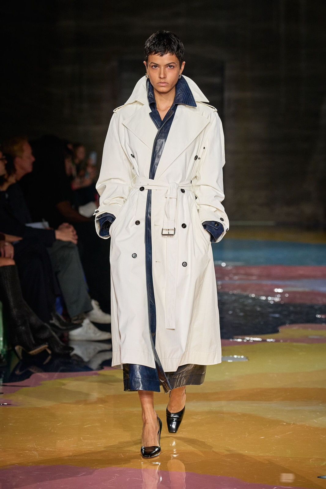 Bottega Veneta SS23 Eel Embossed Leather Trench Coat Size M / US 6-8 / IT 42-44 - 1 Thumbnail
