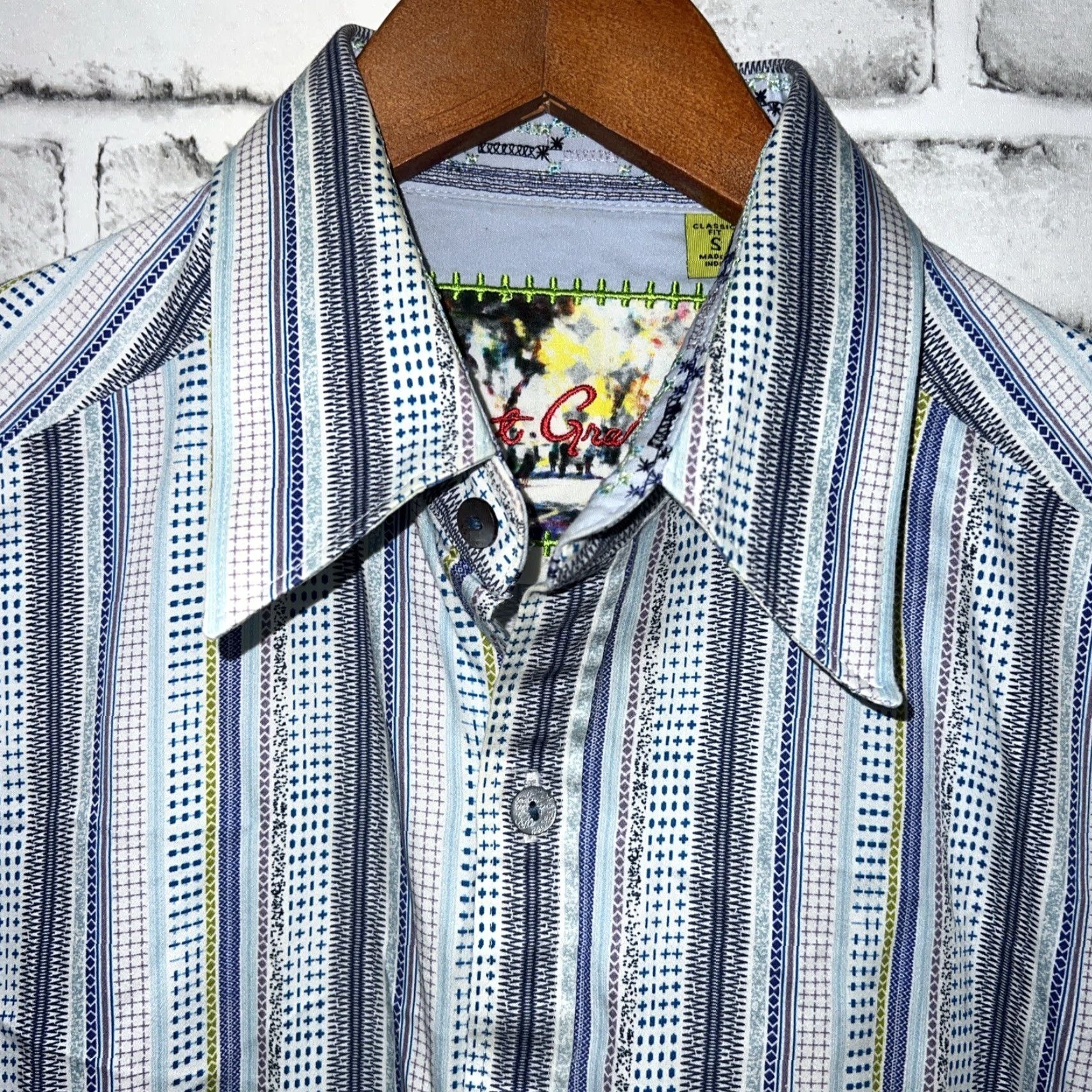 Robert Graham Robert Graham Blue Striped Button-Up Shirt Mens Size S Size US S / EU 44-46 / 1 - 2 Thumbnail