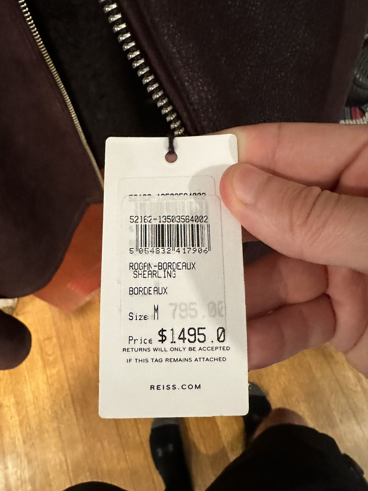 Reiss Reiss shearling coat in Bordeaux Size US M / EU 48-50 / 2 - 12 Thumbnail