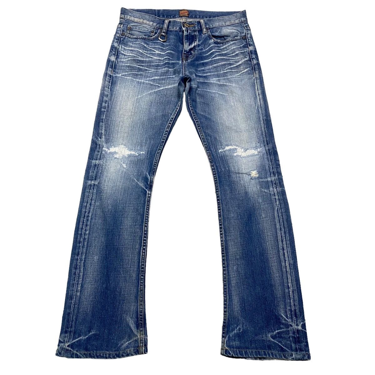 JACKROSE Jackrose Distressed Denim Flare Jeans Size US 31 - 1 Thumbnail