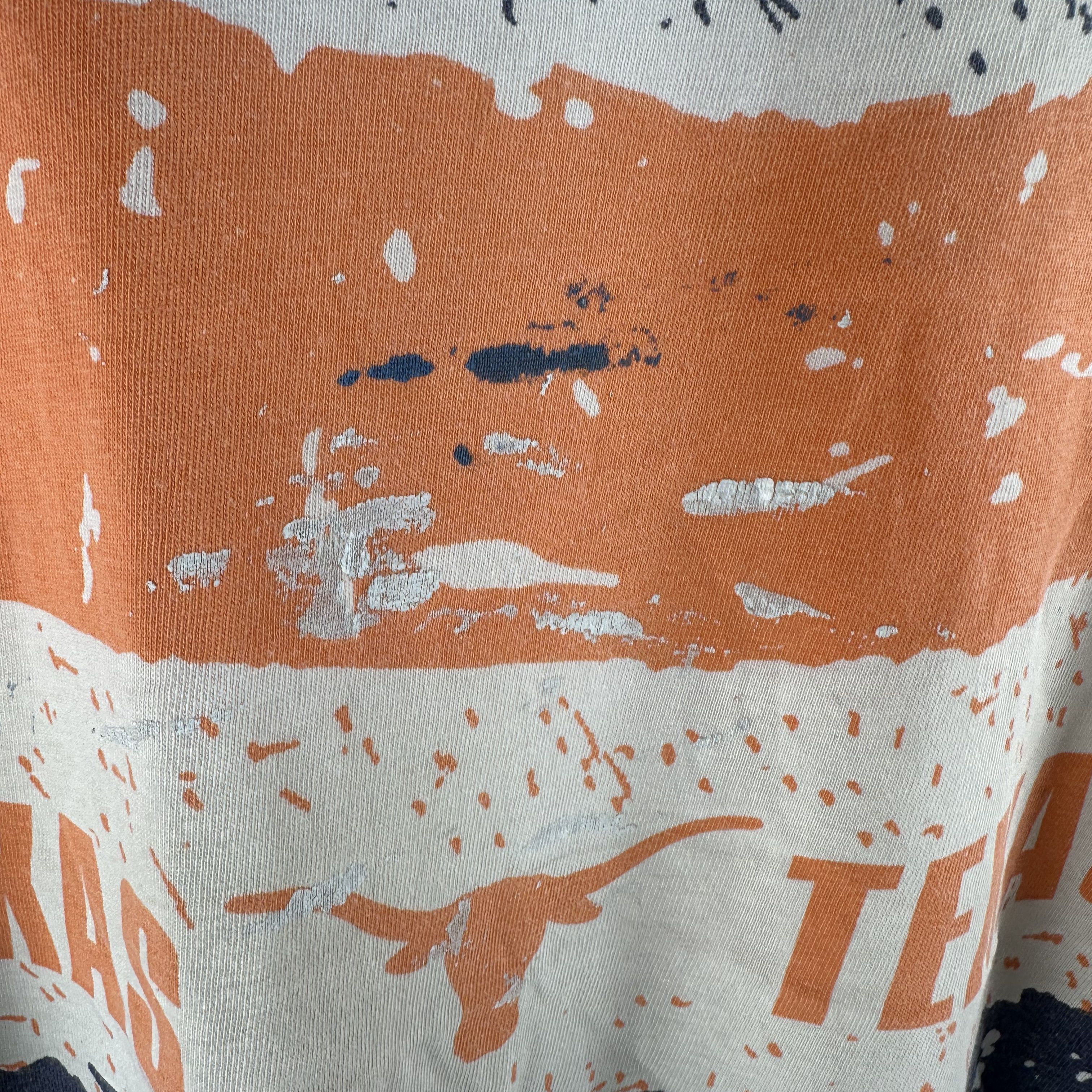 Vintage Vintage 90s Texas Longhorns NCAA All Over Print AOP T-Shirt Size US XL / EU 56 / 4 - 5 Thumbnail
