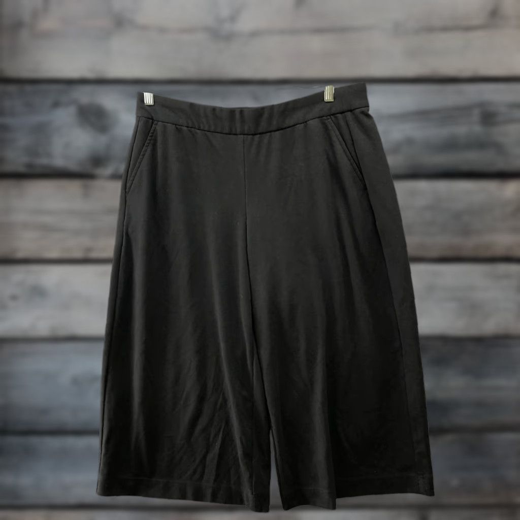 Gap Gap Pants Womens LP Black Knit Wide-Leg Cropped High Rise Trouser Comfort Ponte Crop Style Casual Size 36" / US 14 / IT 50 - 1 Thumbnail